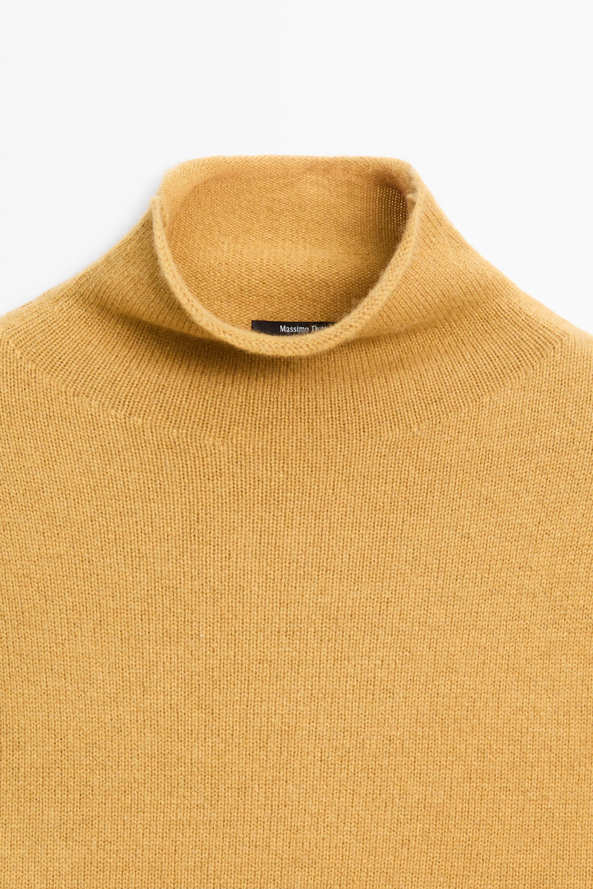 100% cashmere oversize knit sweater — MUSTARD YELLOW
