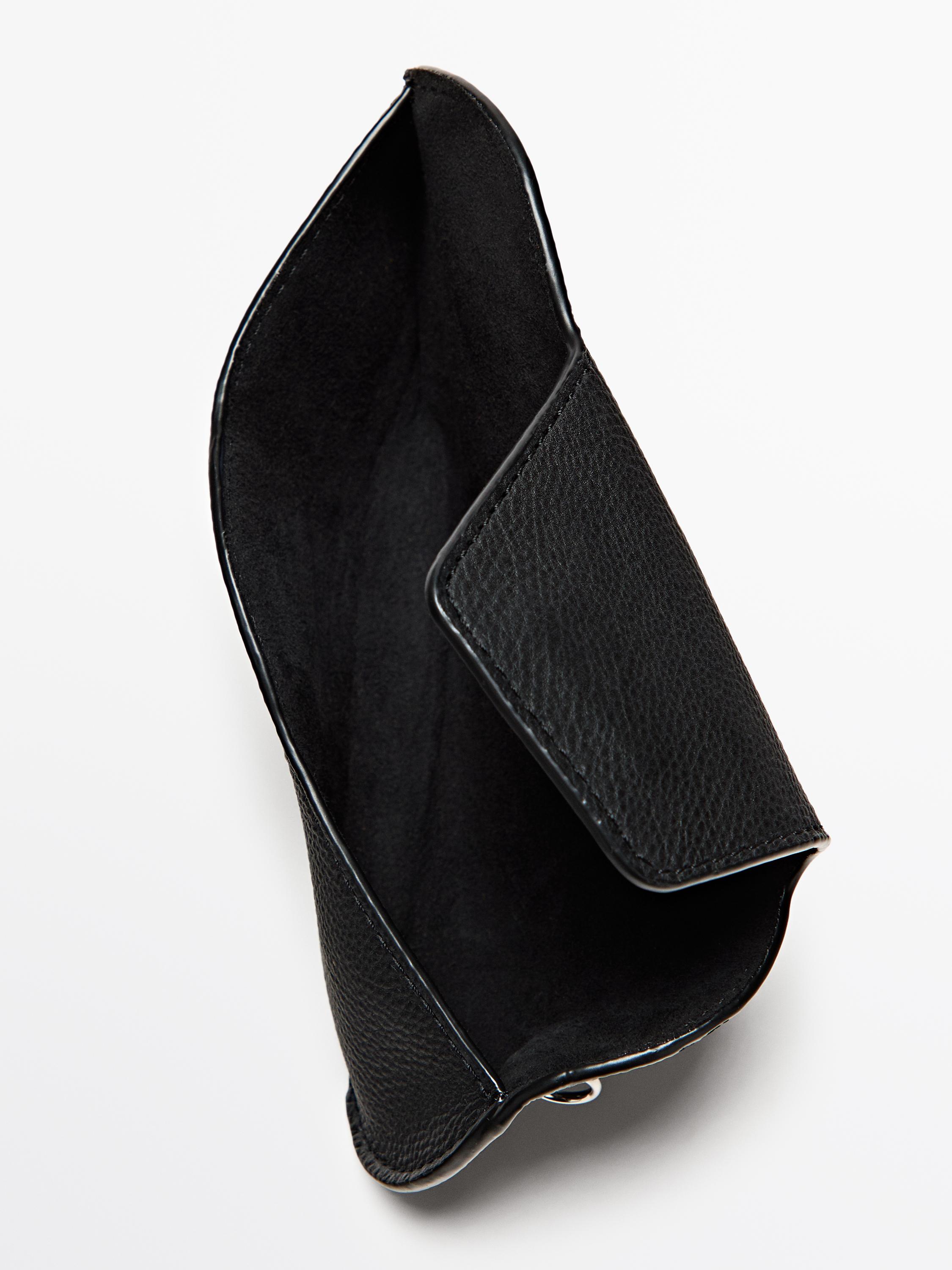 Nappa leather glasses case — BLACK
