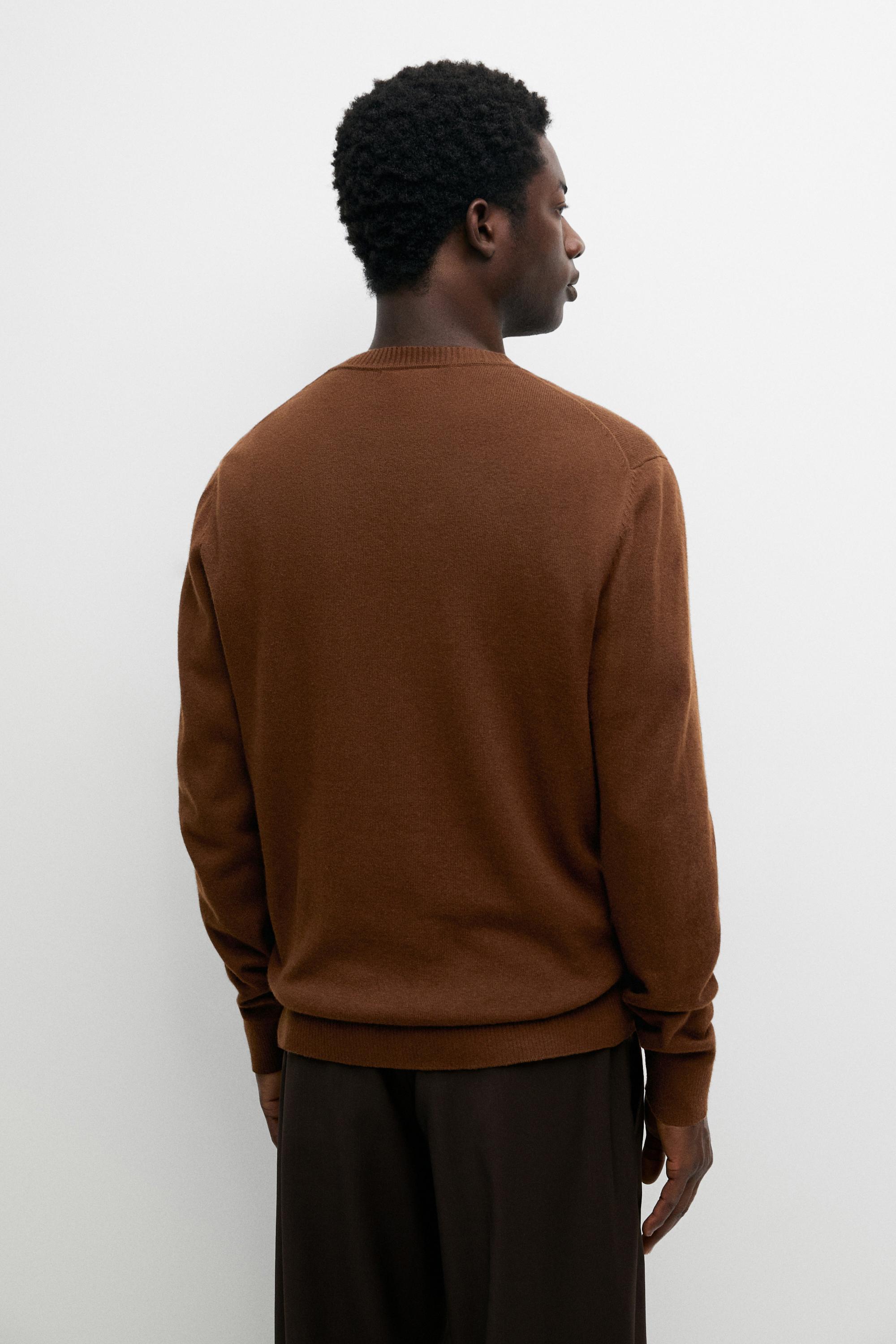 Knit cotton and wool sweater with crew neck — 0-781