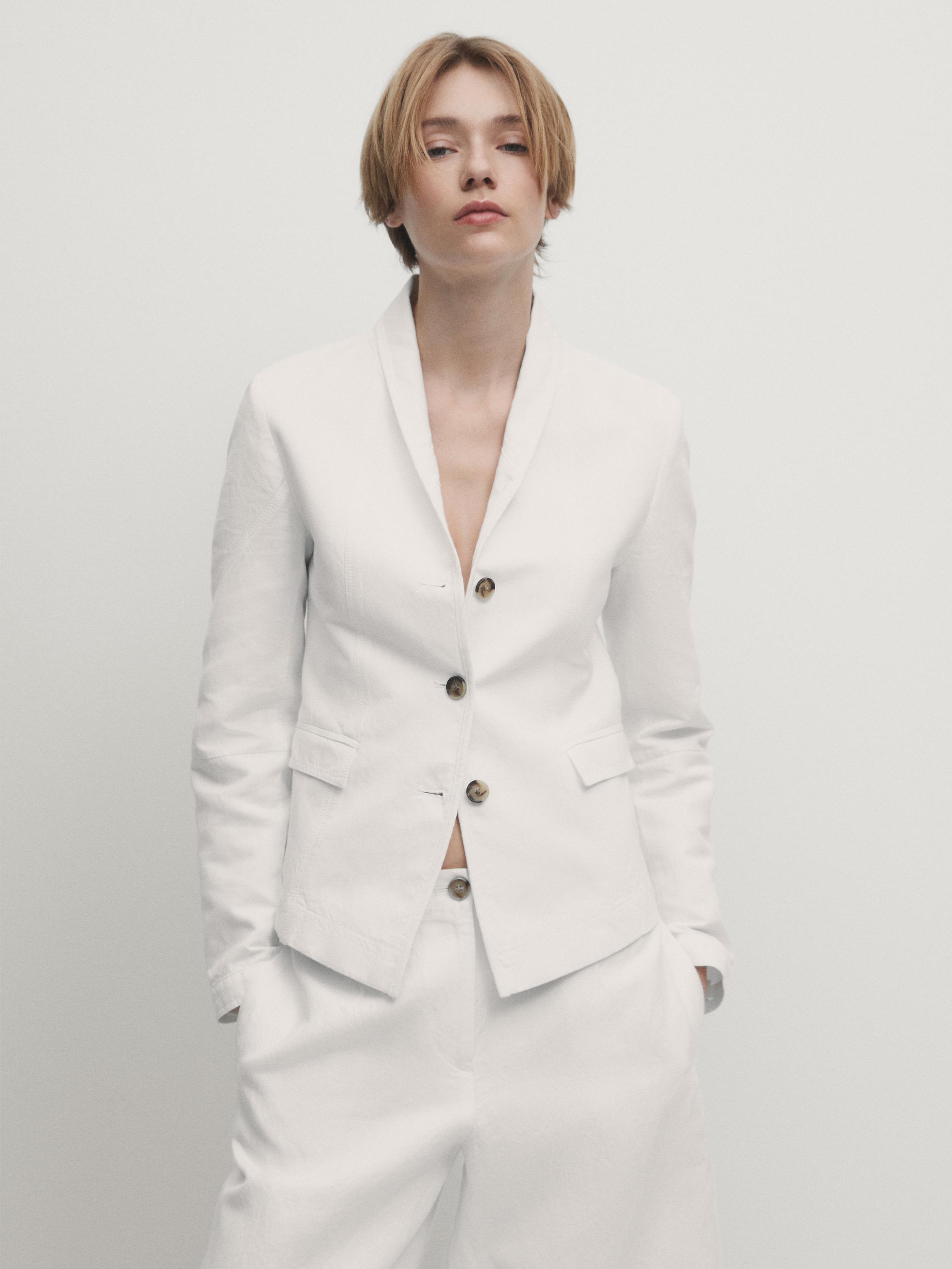 Massimo dutti white jacket hotsell