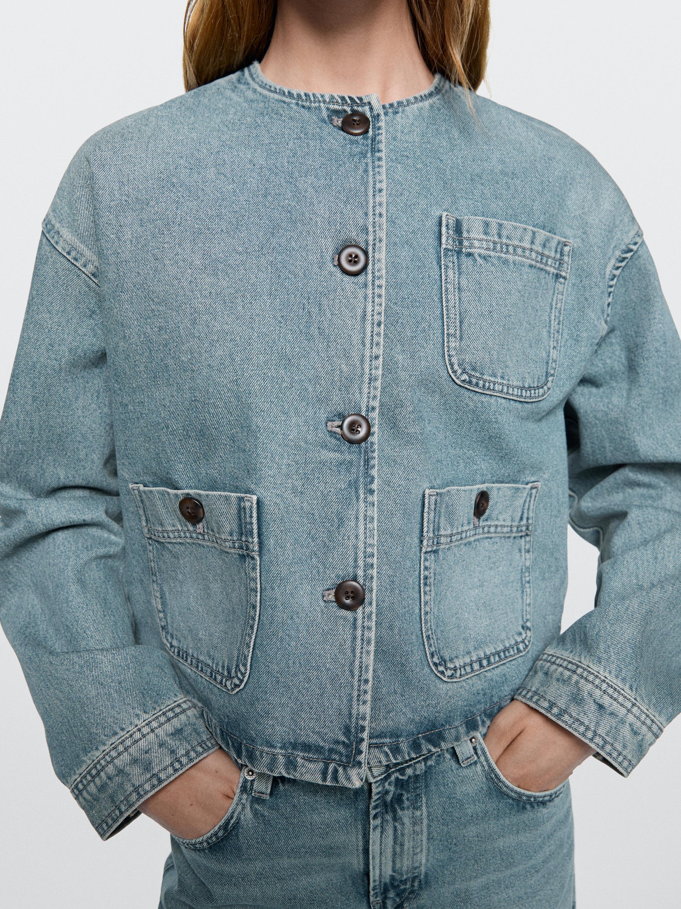 Short denim jacket — Light Blue