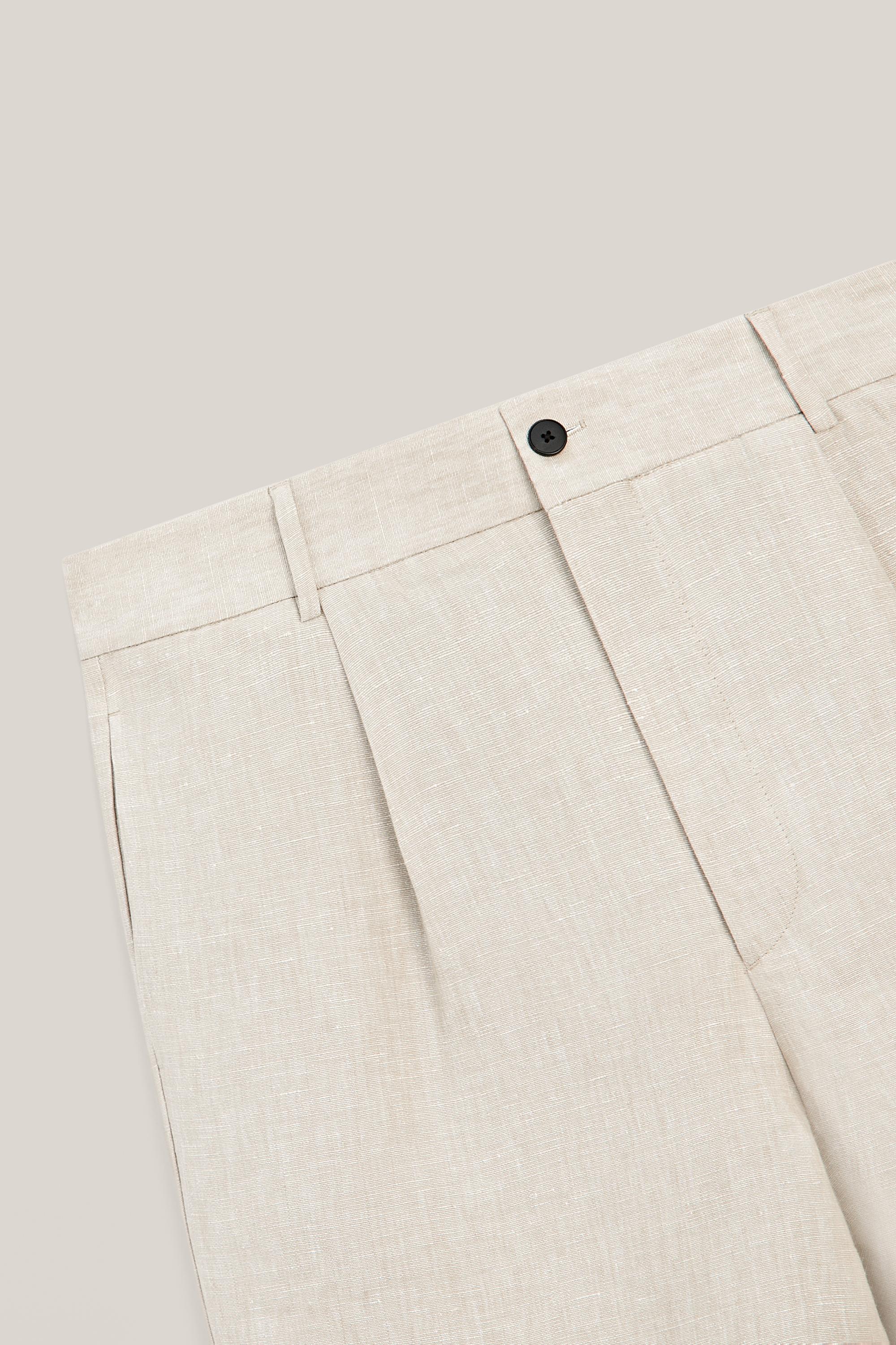 Linen Bermuda shorts with darts - LIMITED EDITION — BEIGE