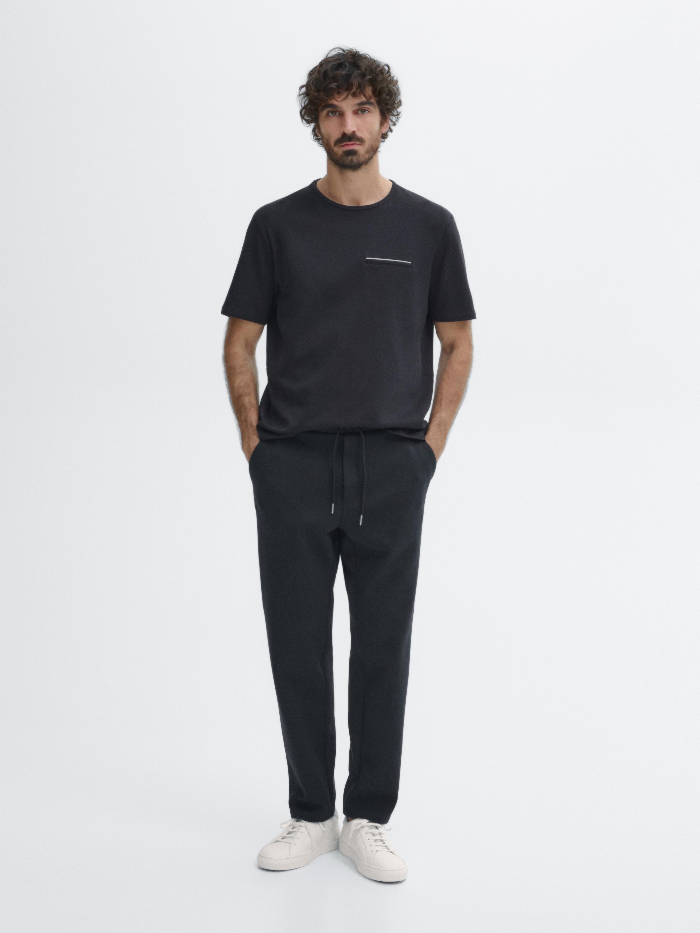 Cotton blend pocket trousers