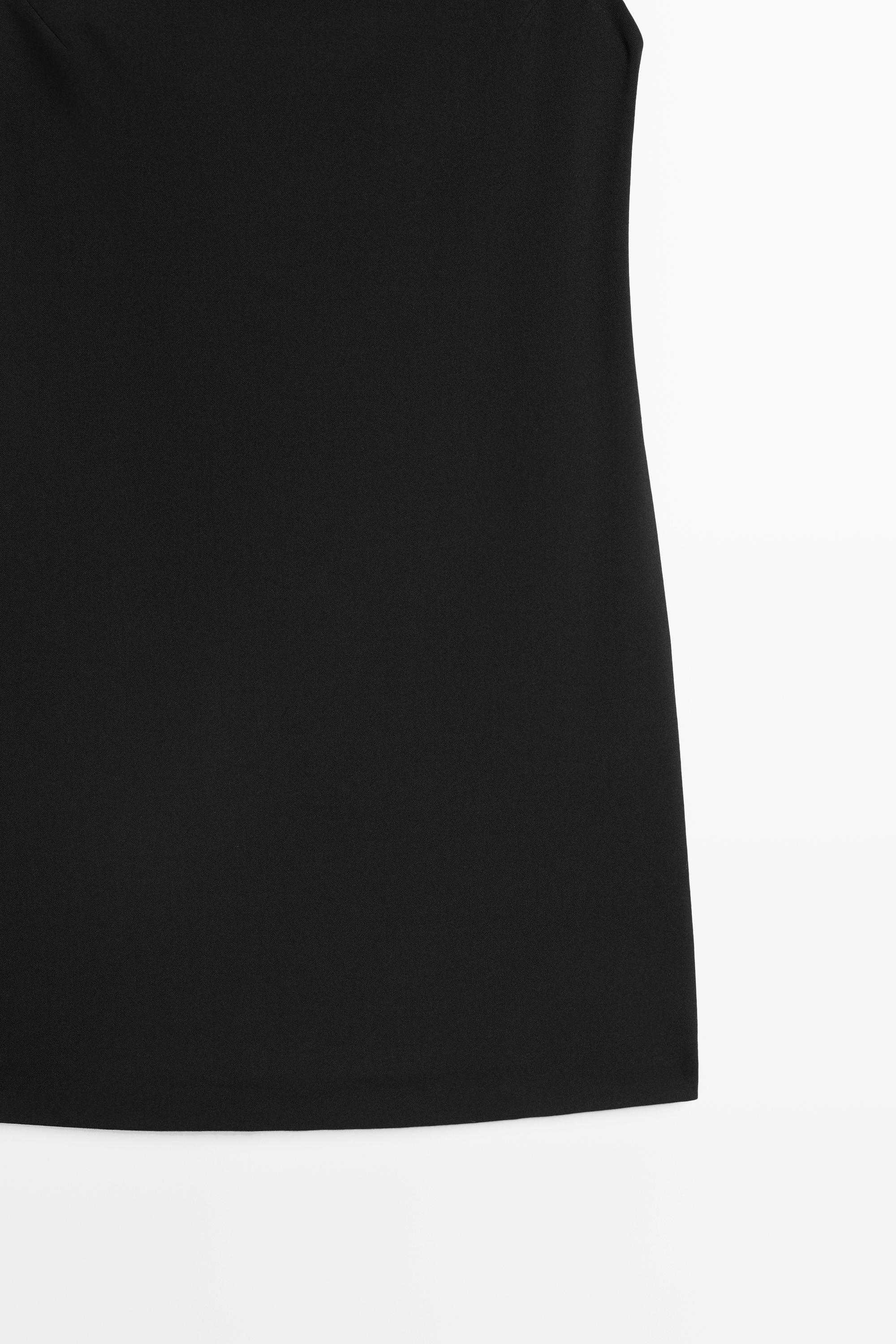 Boat neck mini dress — BLACK