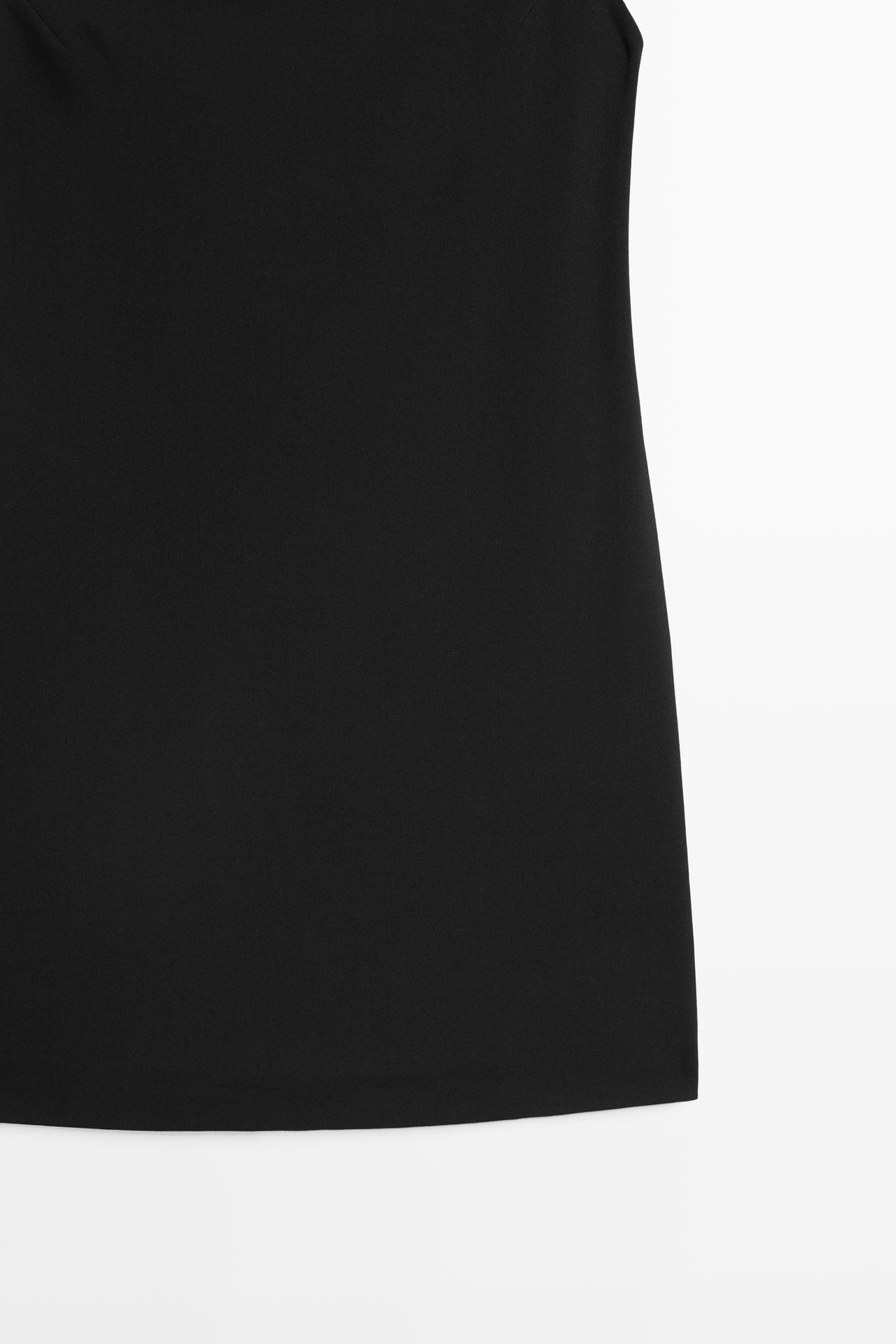 Boat neck mini dress — BLACK