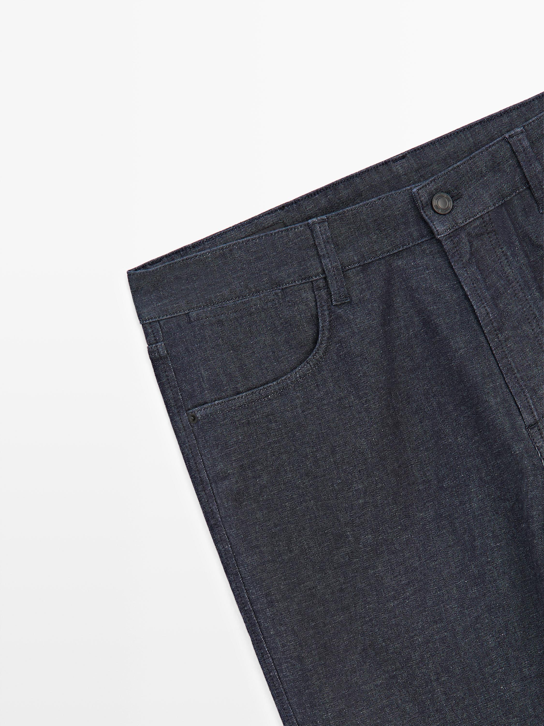 Lightweight slim-fit rinse wash jeans — DEEP BLUE