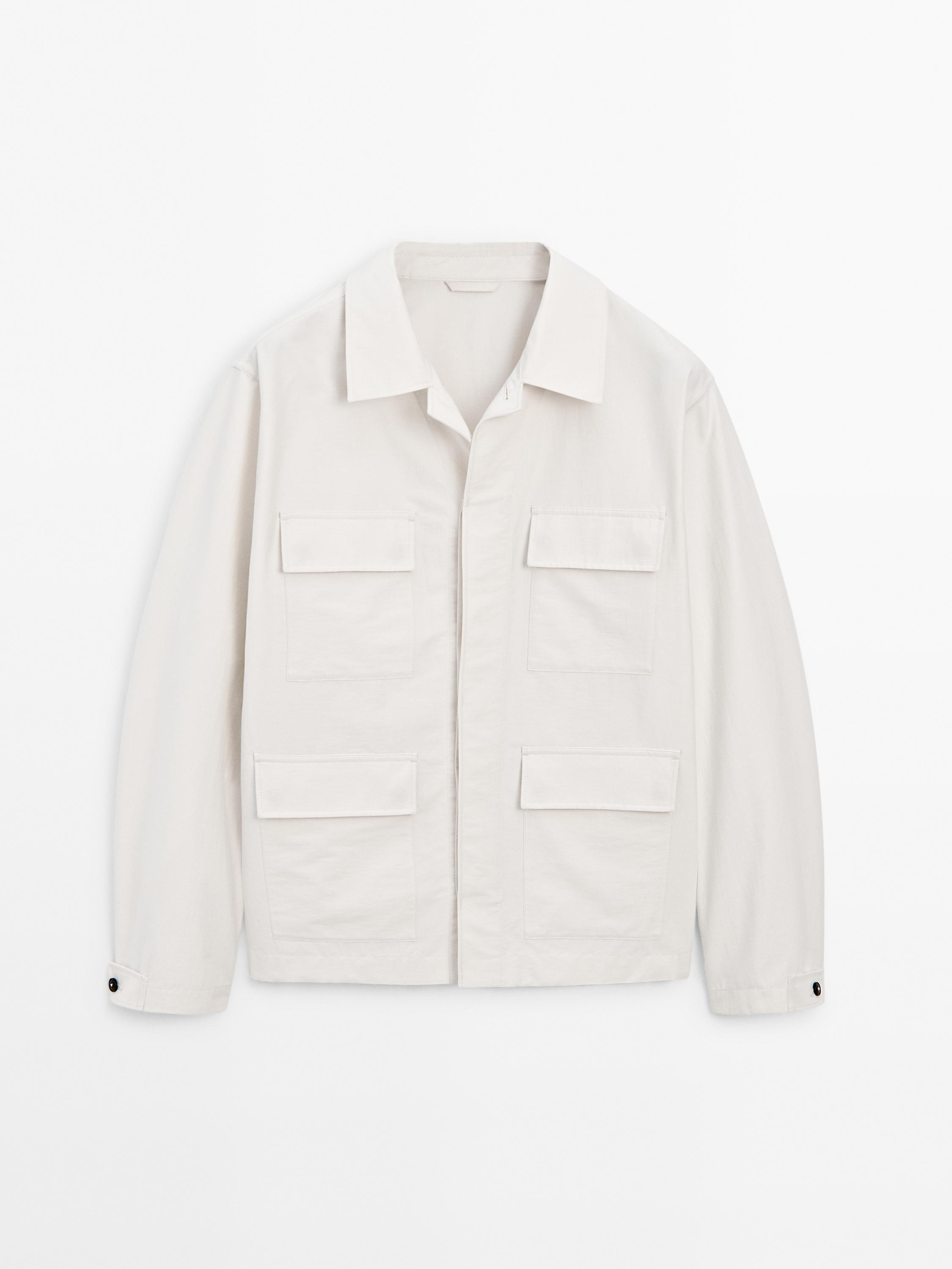 Chaqueta bolsillos mezcla algodón
