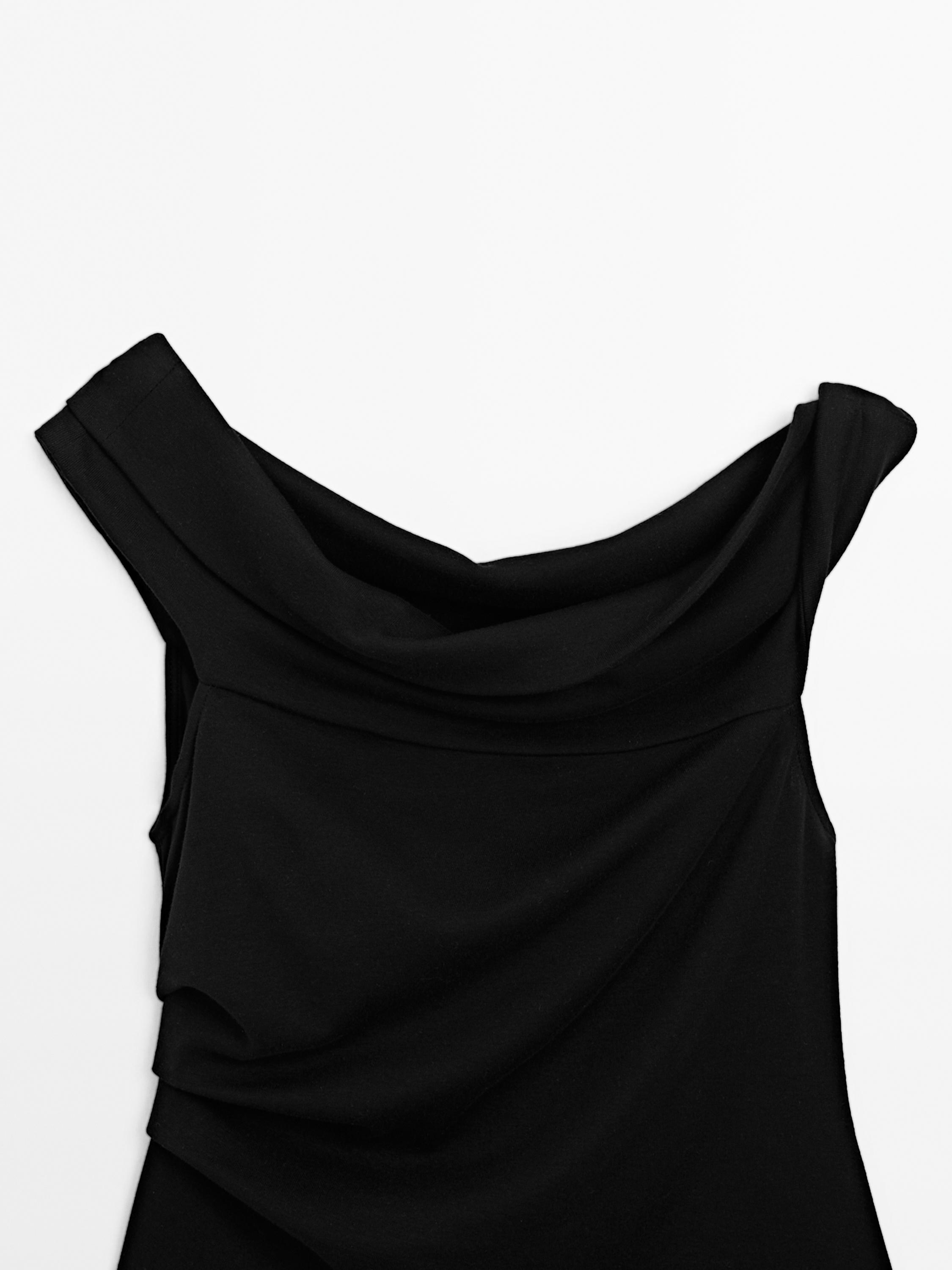 Draped strapless top