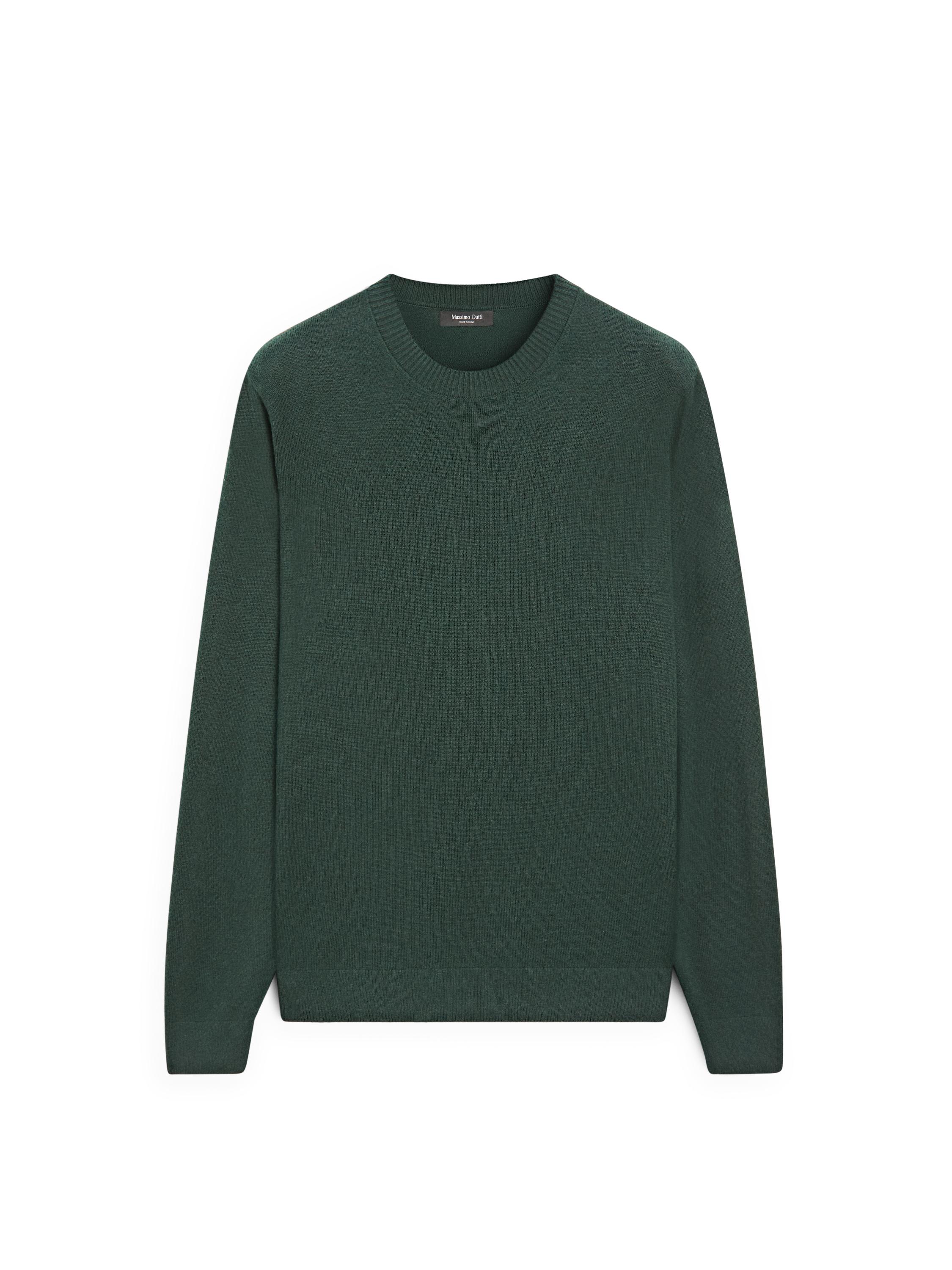 Knit cotton and wool sweater with crew neck — BOTTLE