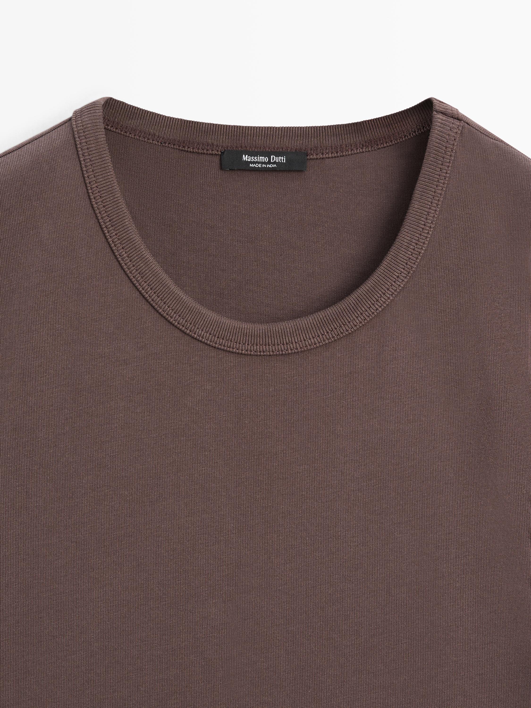 Sleeveless 100% cotton T-shirt — BROWN