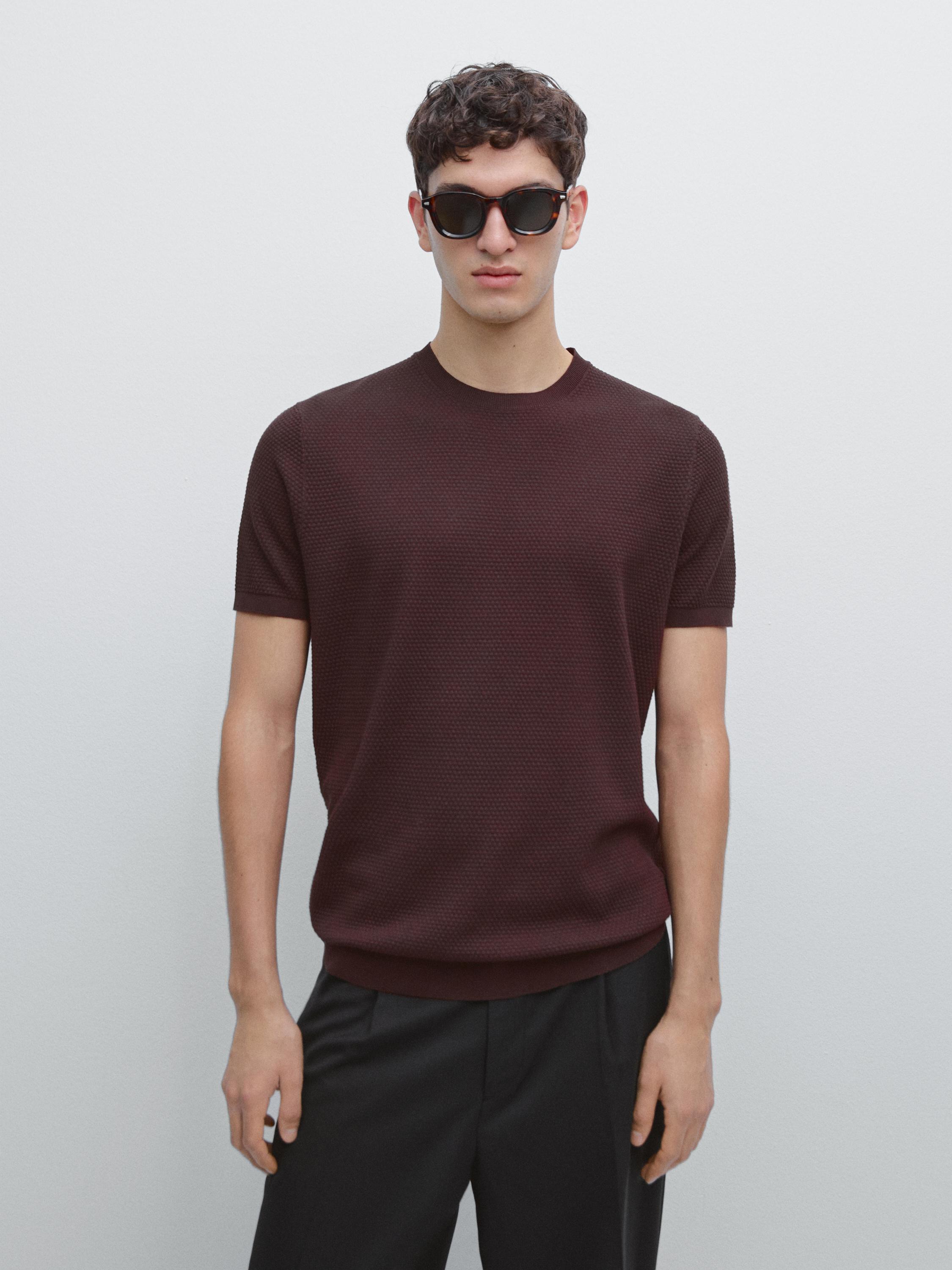 Textured knit T-shirt