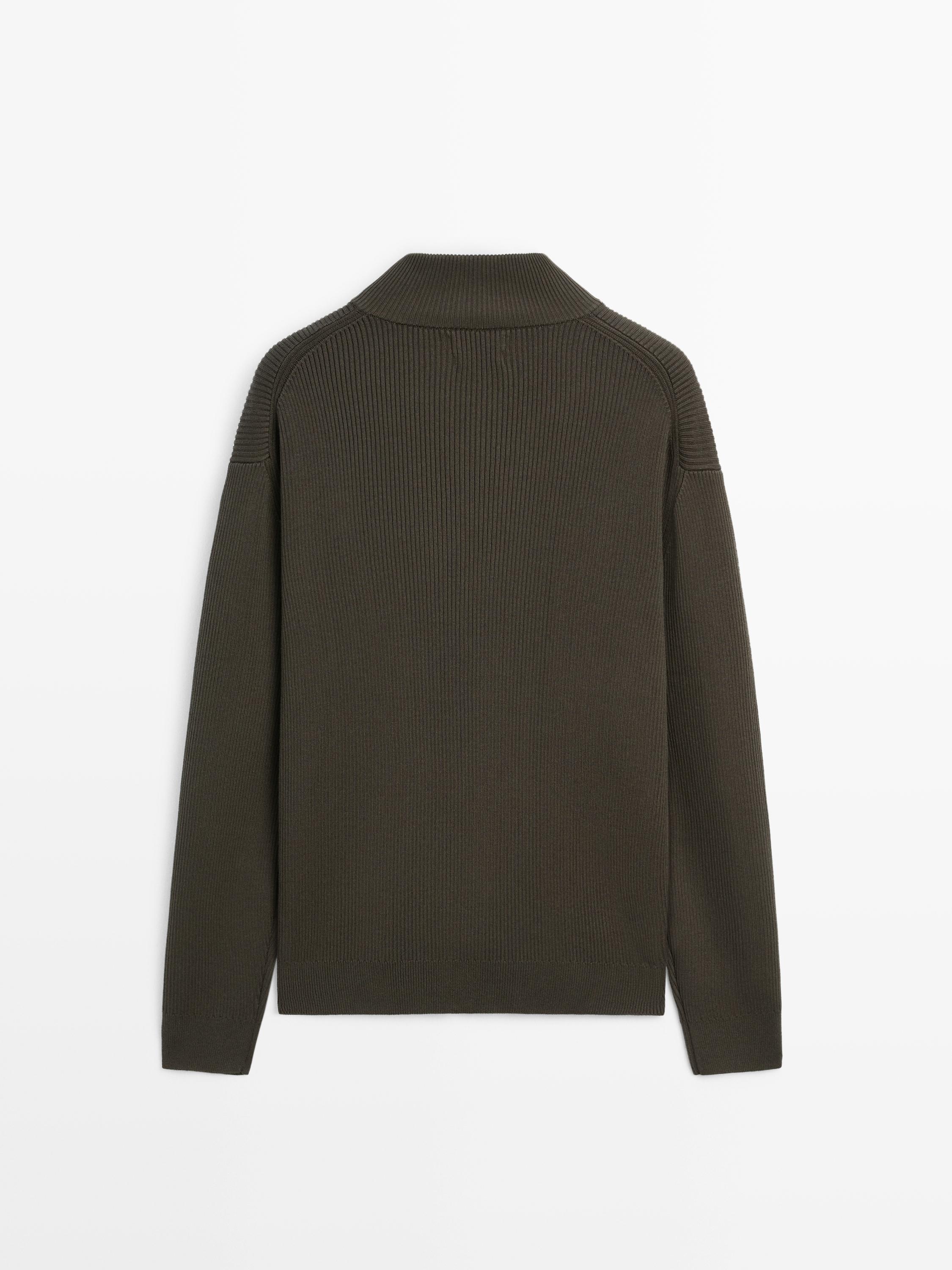 100% cotton zip cardigan