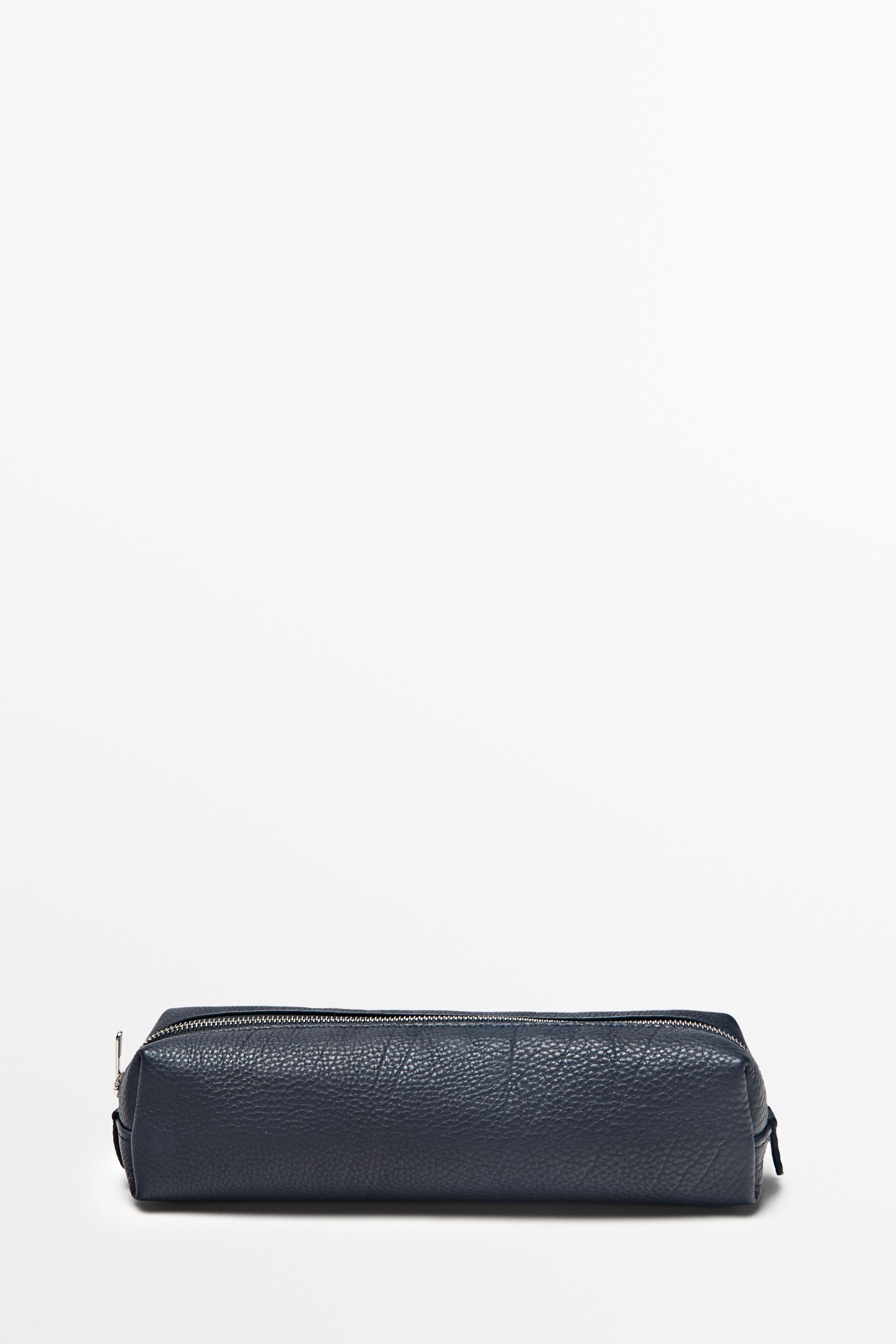 Nappa leather zip pouch