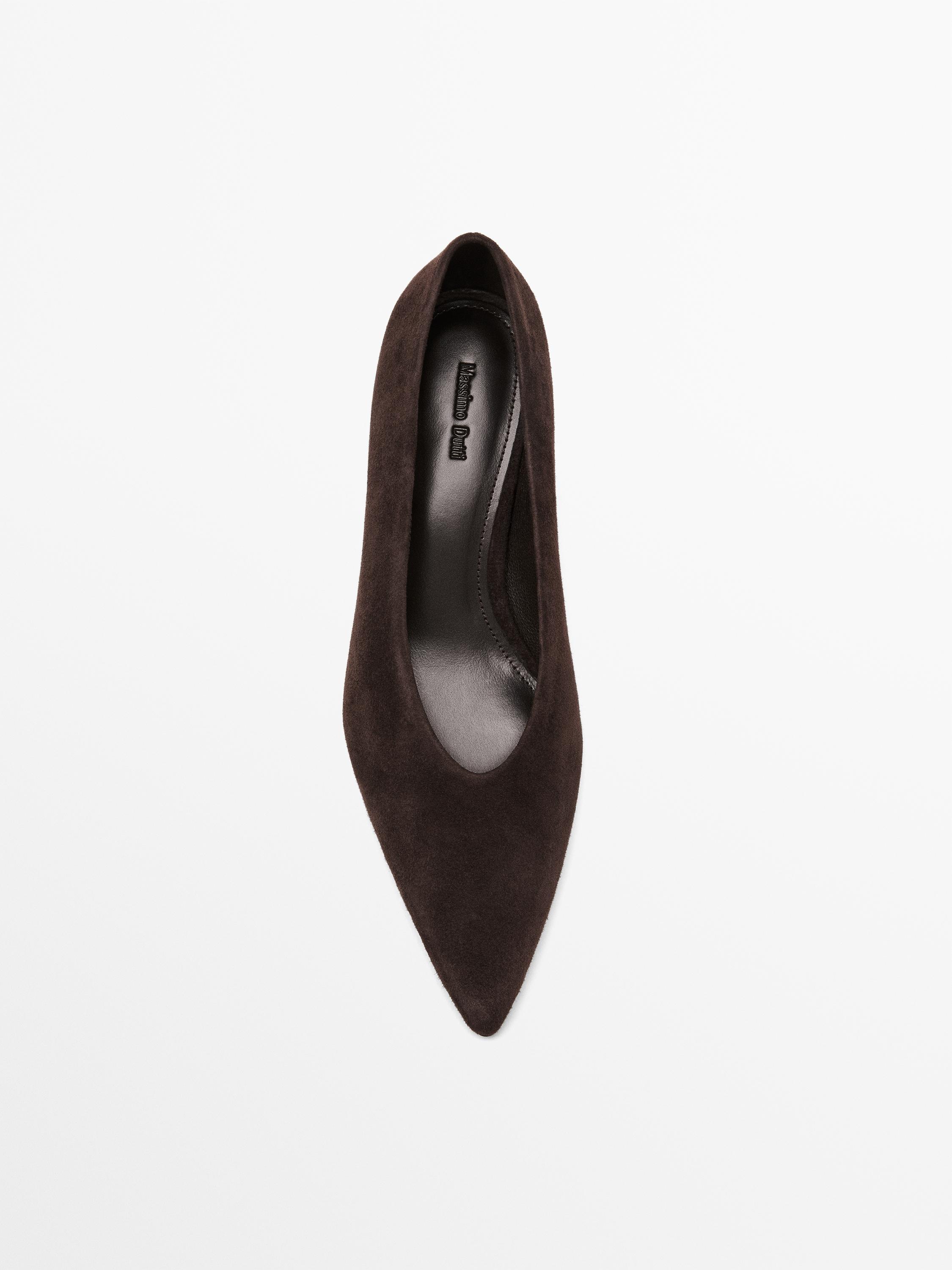 Soft suede high-heel court shoes