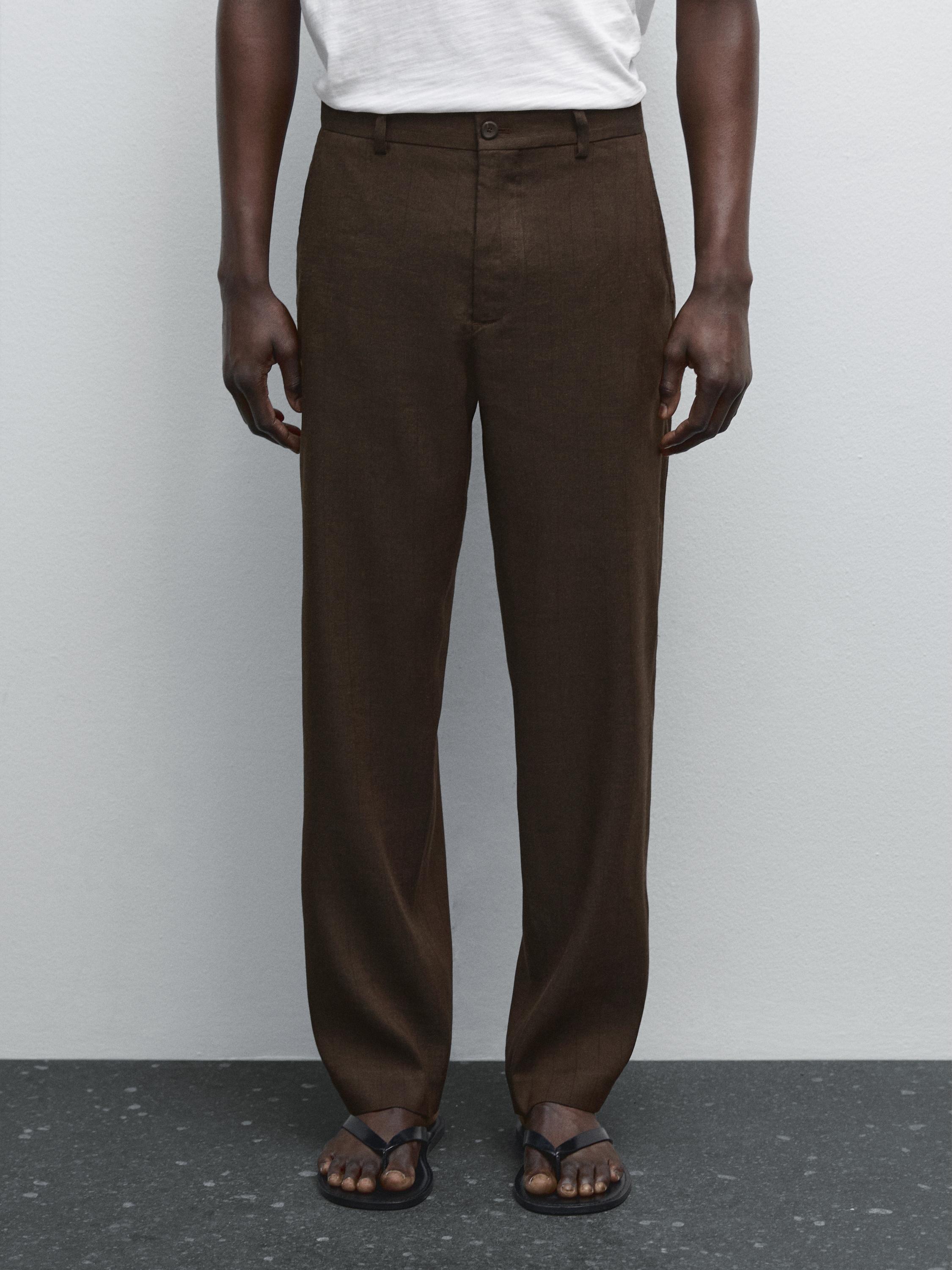Straight broek met krijtstreep
