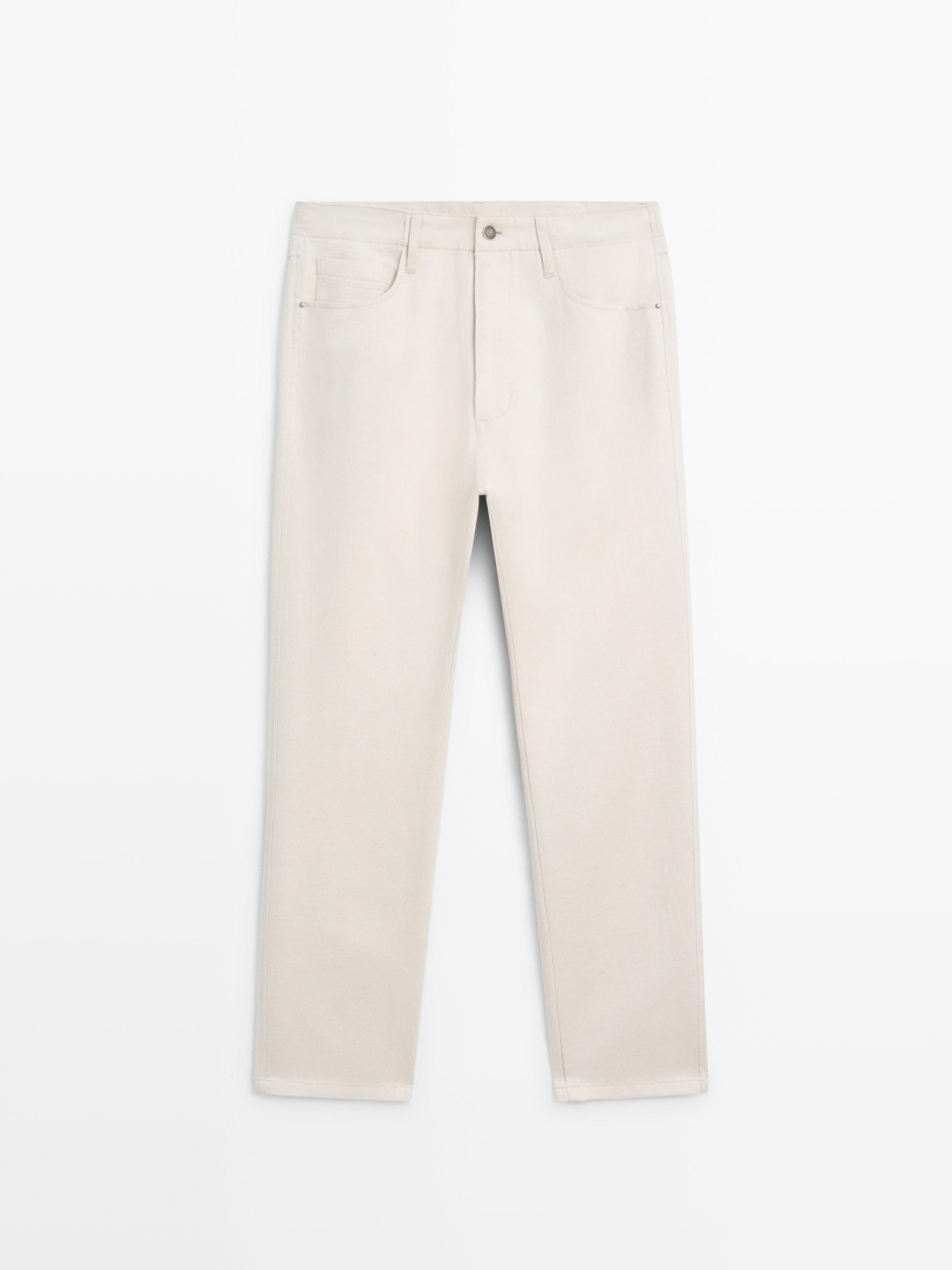 Pantalón cinco bolsillos algodón lino
