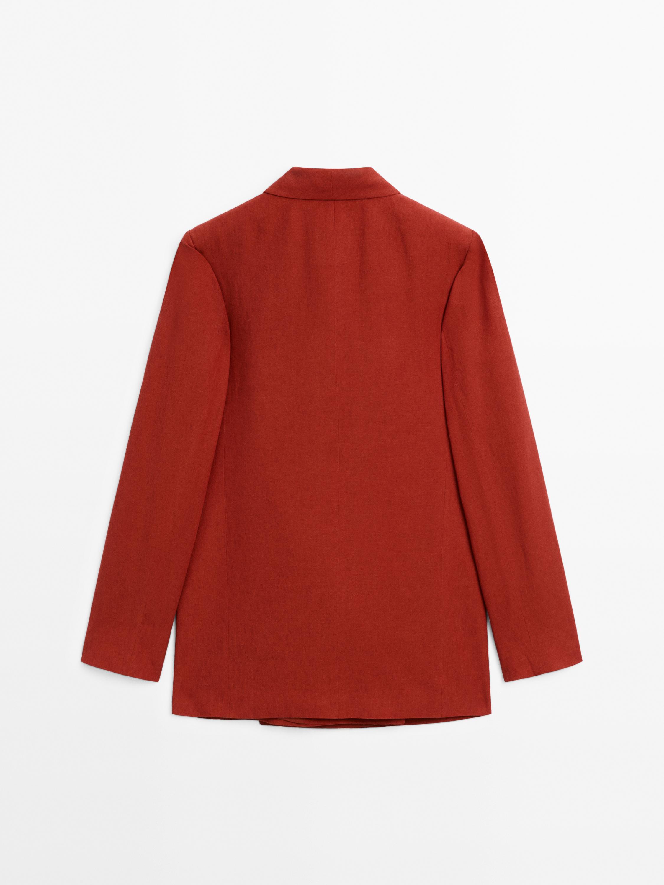 Linen blend shawl collar blazer