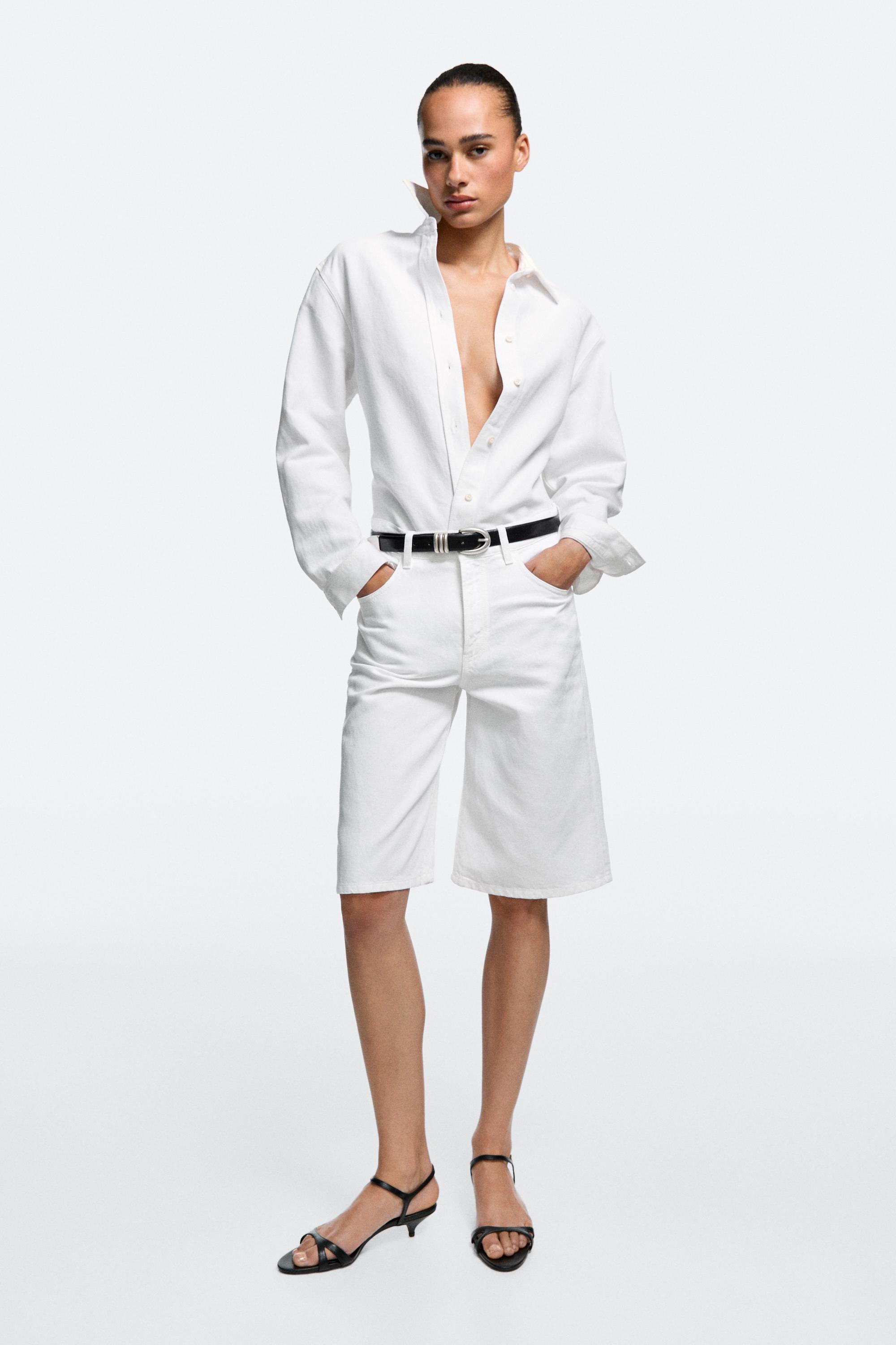 Flowing 100% linen shirt — WHITE