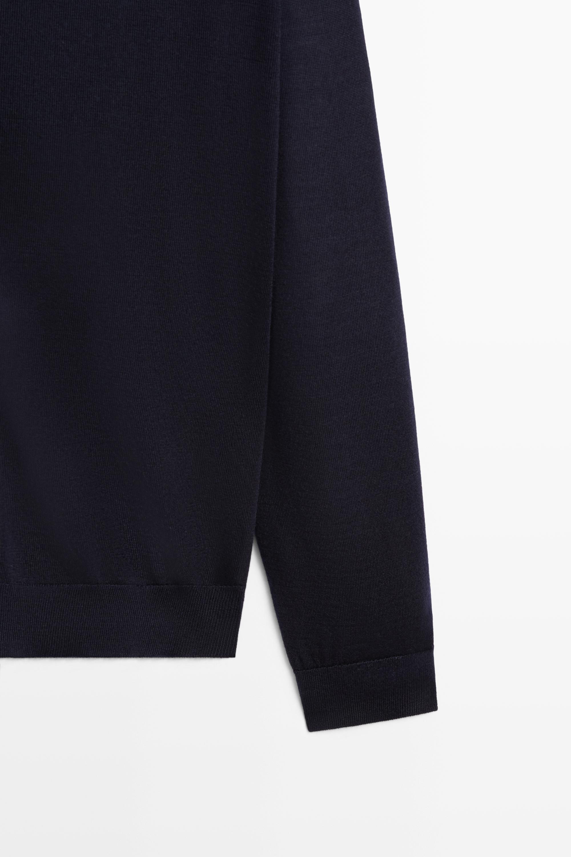 Merino wool button-up cardigan — NAVY BLUE