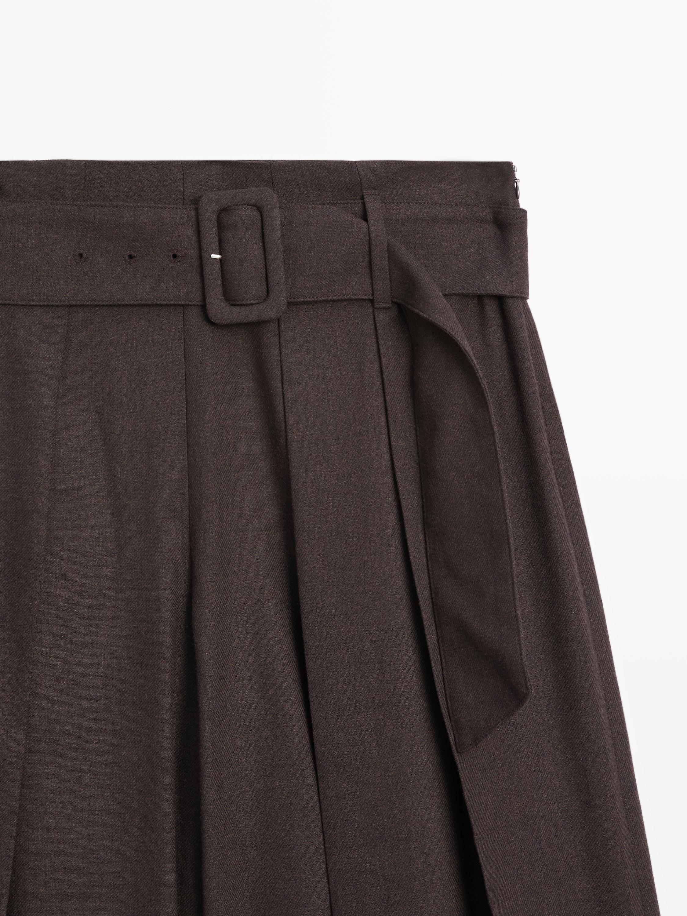 Skort with belt