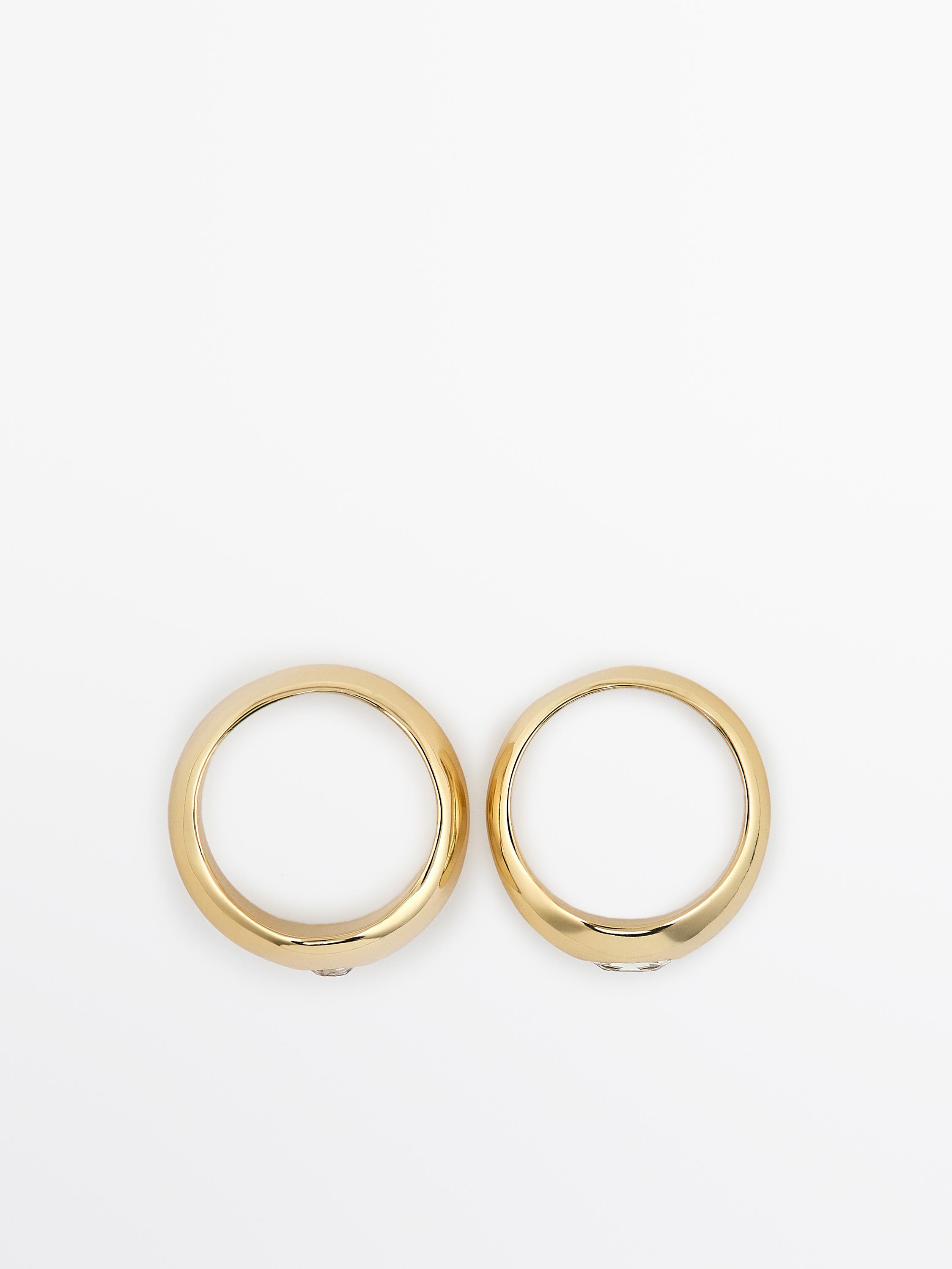 Set of 2 rhinestone rings