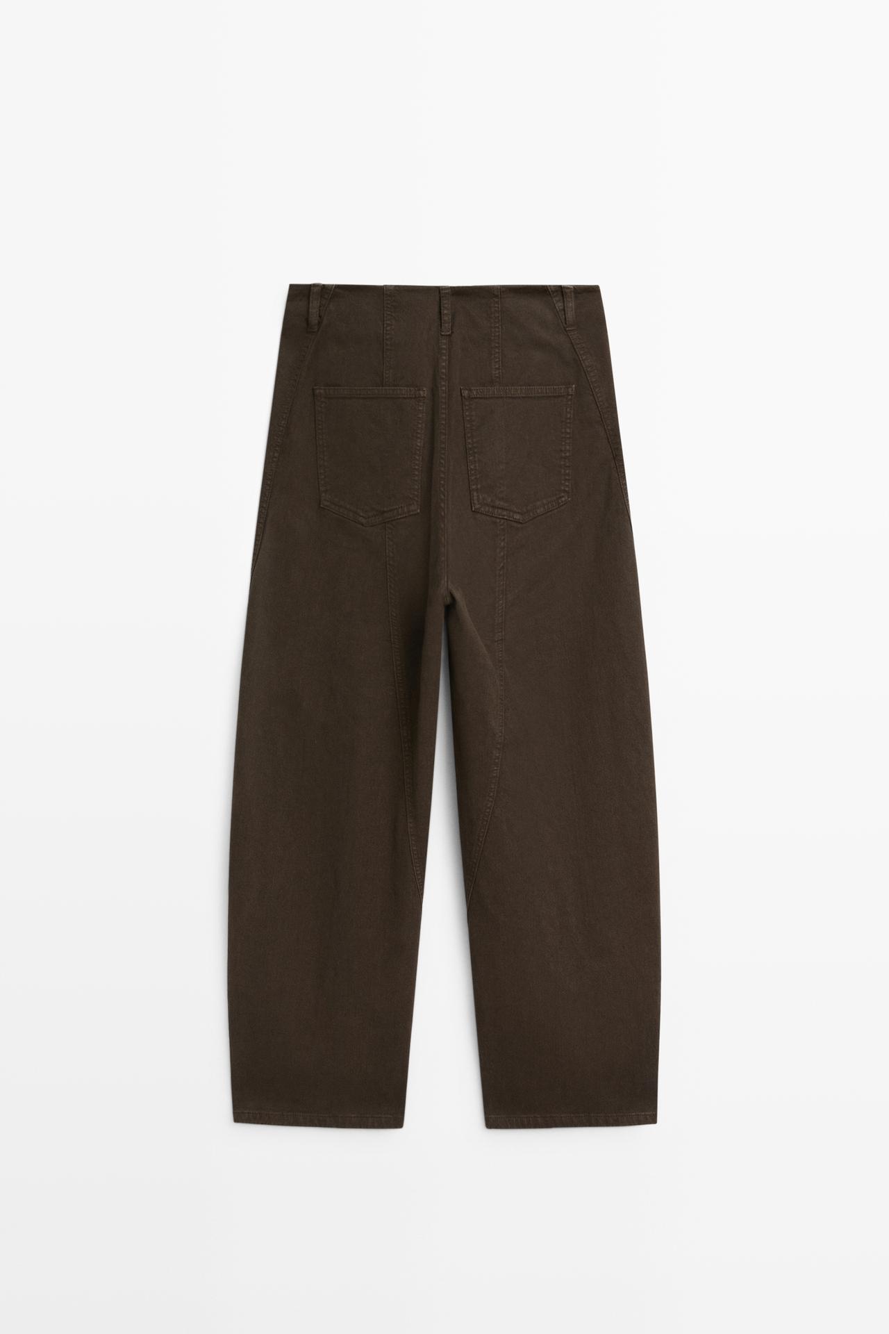 Pants carrot fit seam details — Chocolate