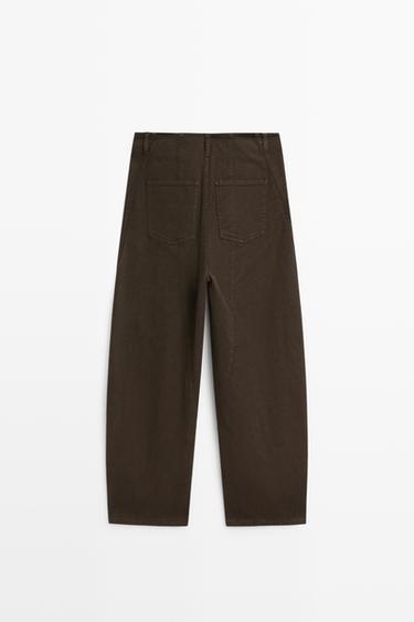Pants carrot fit seam details — Chocolate 6