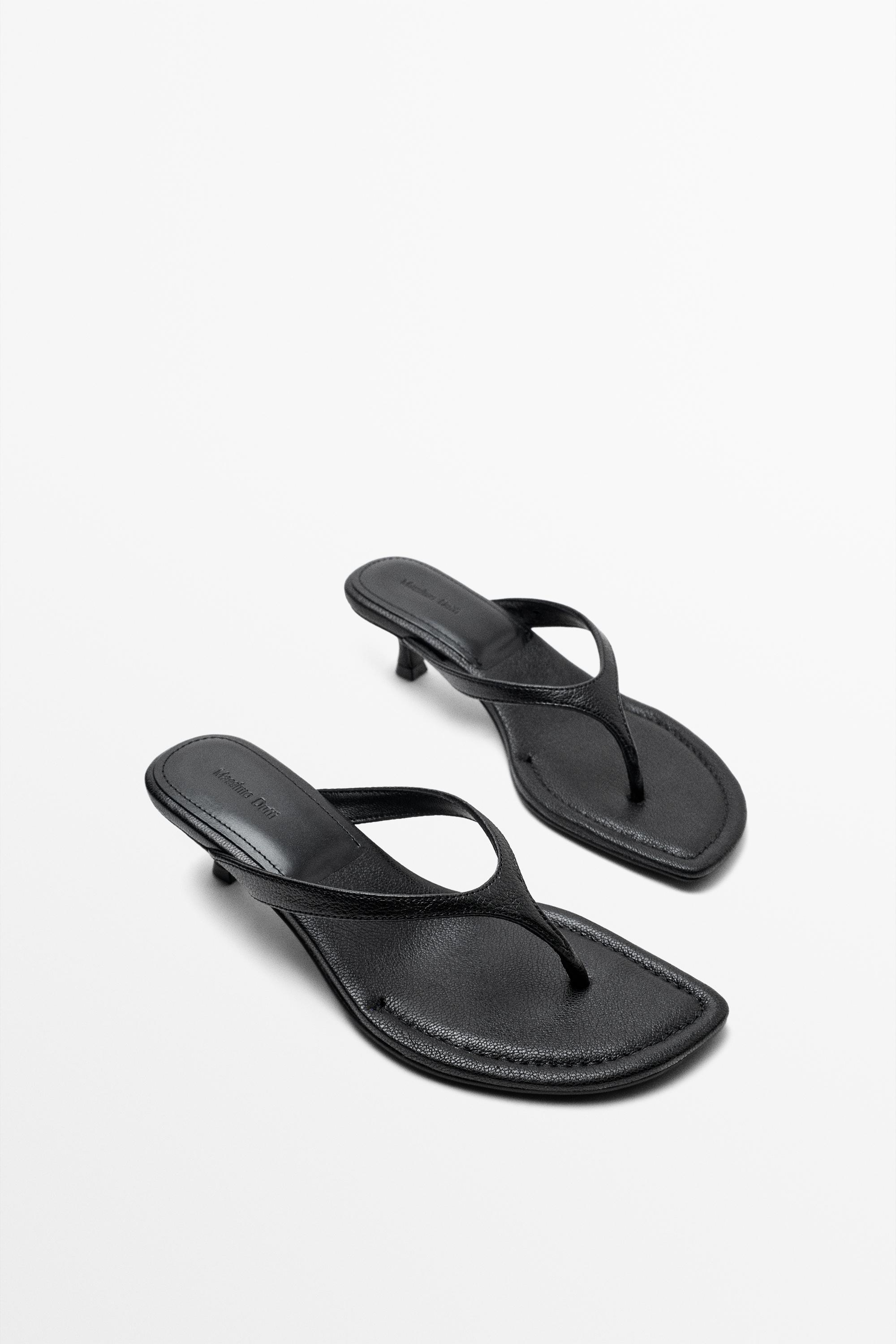 Leather heeled sandal