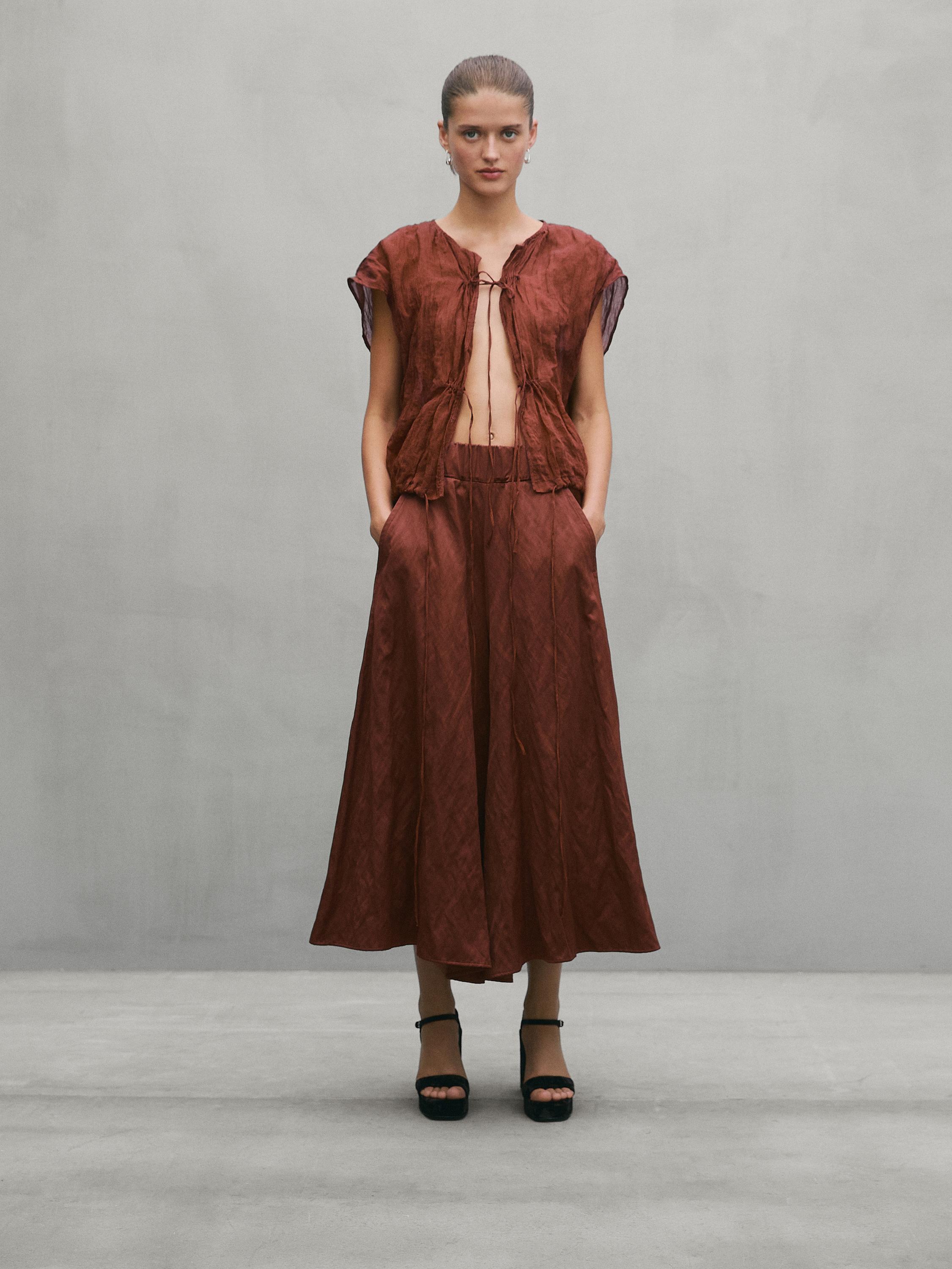 Wide-leg trousers with elasticated detail - Studio