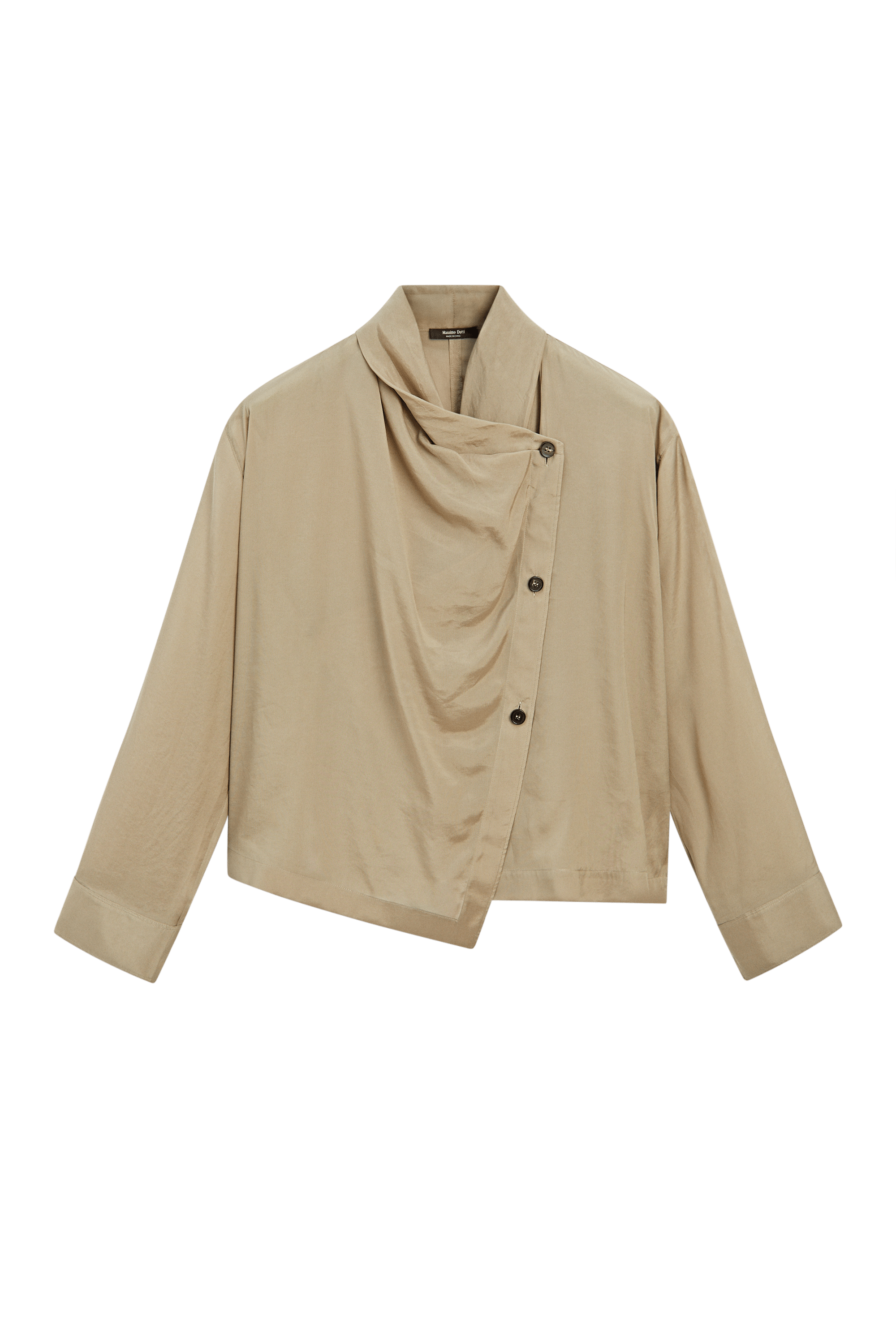 Massimo Dutti Yaka detaylı çapraz kapamalı bluz görsel 8