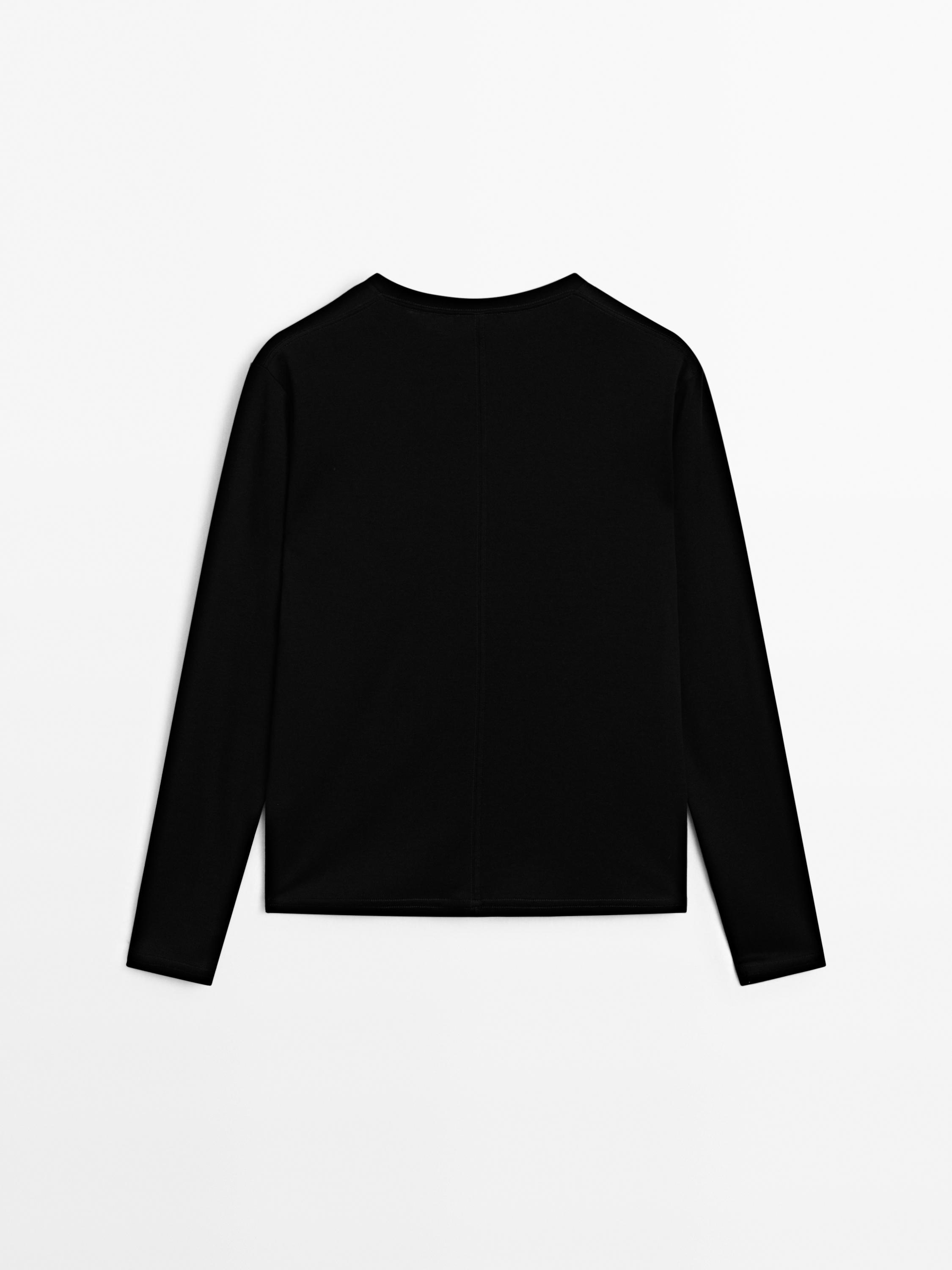 Long sleeve T-shirt with seam detail