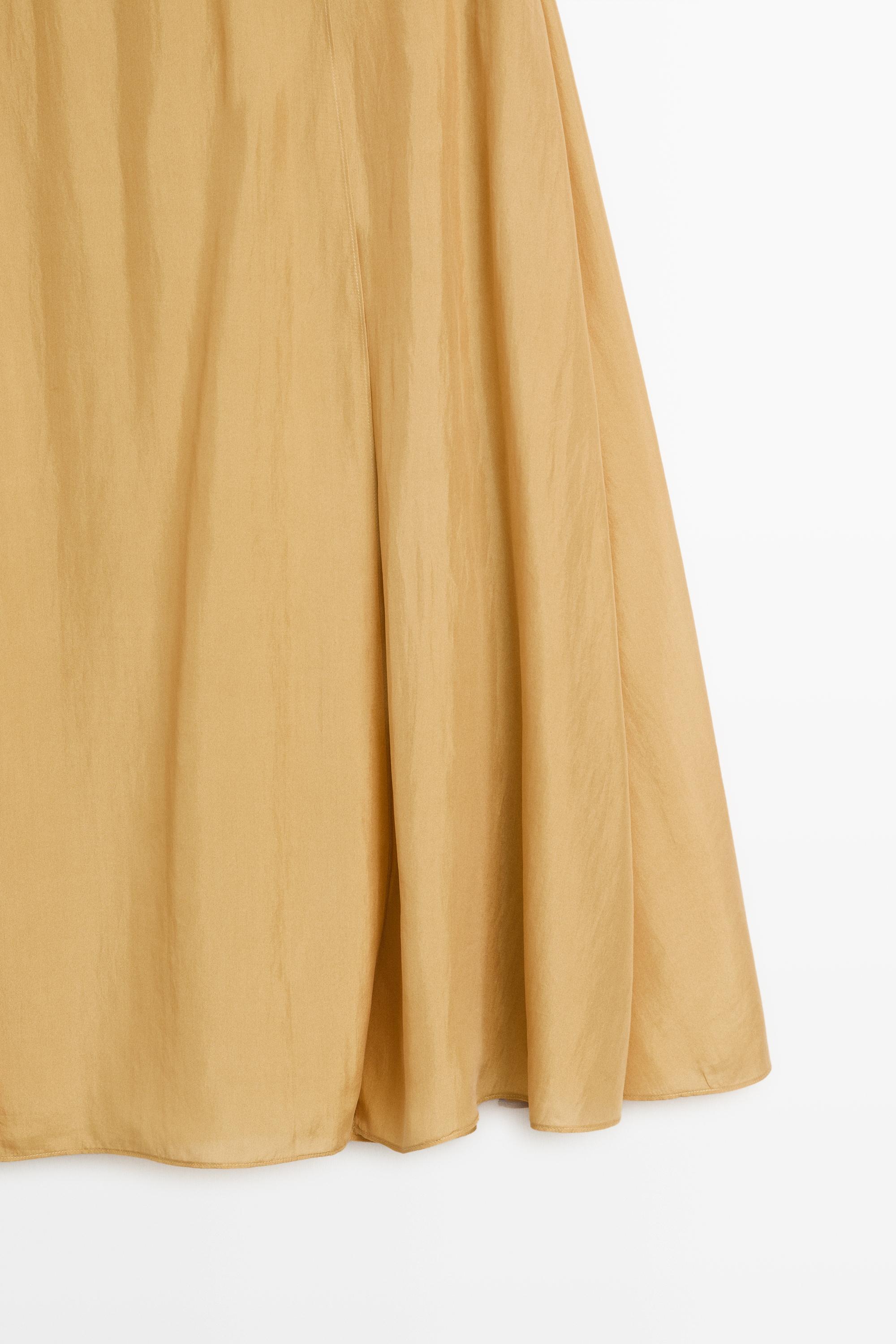 100% silk flowing midi skirt co-ord — YELLOW