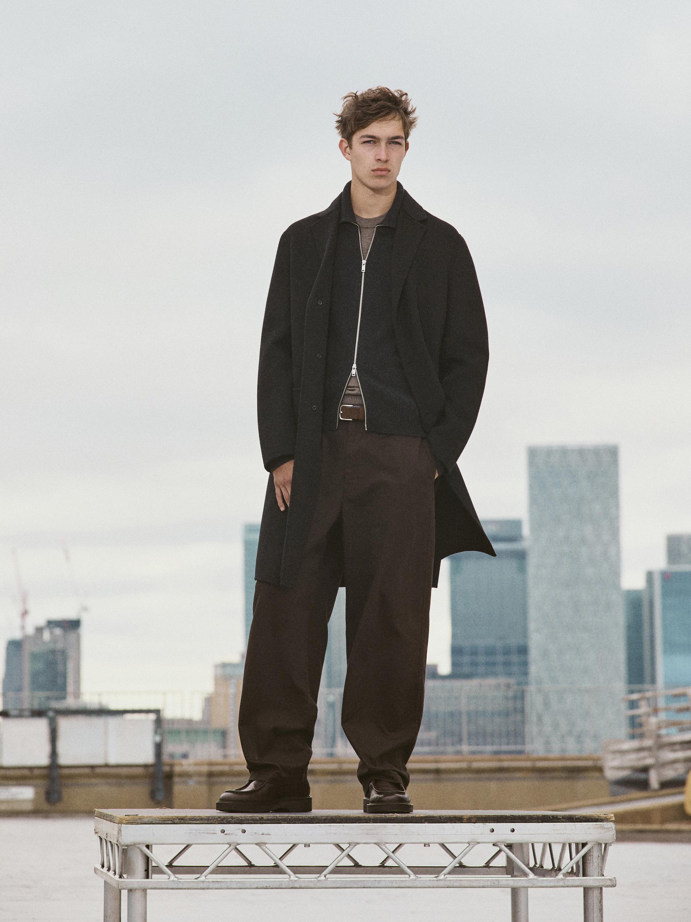 100% cotton wide-leg trousers