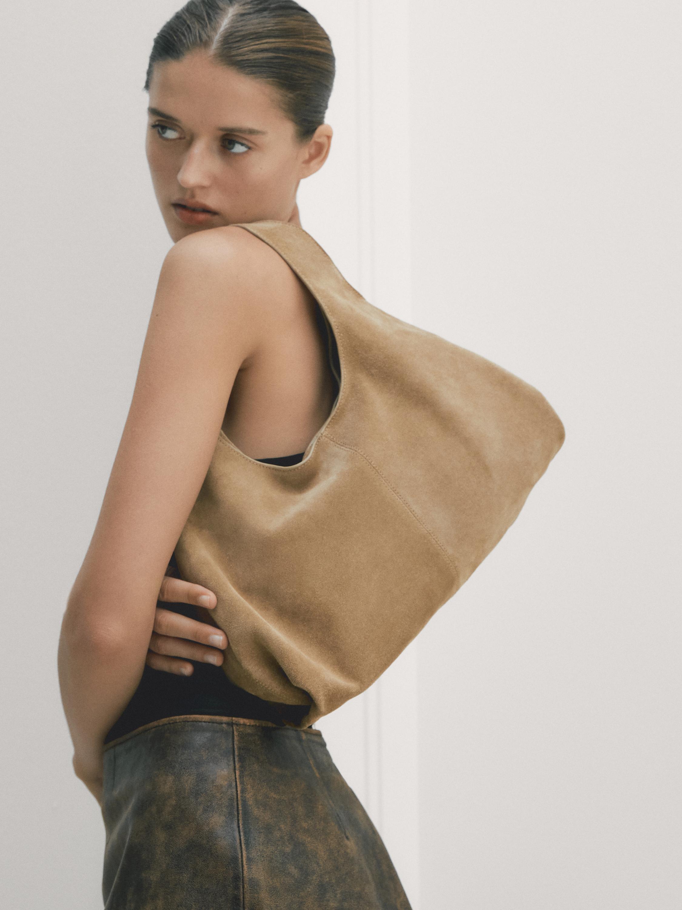 Medium split leather lady bag
