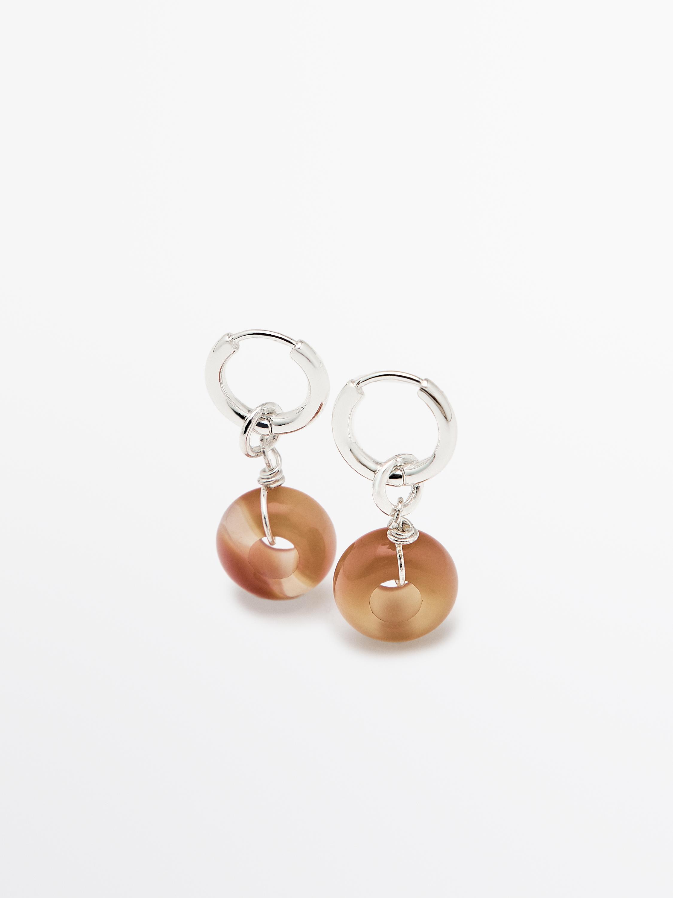 Øreringer med steinring