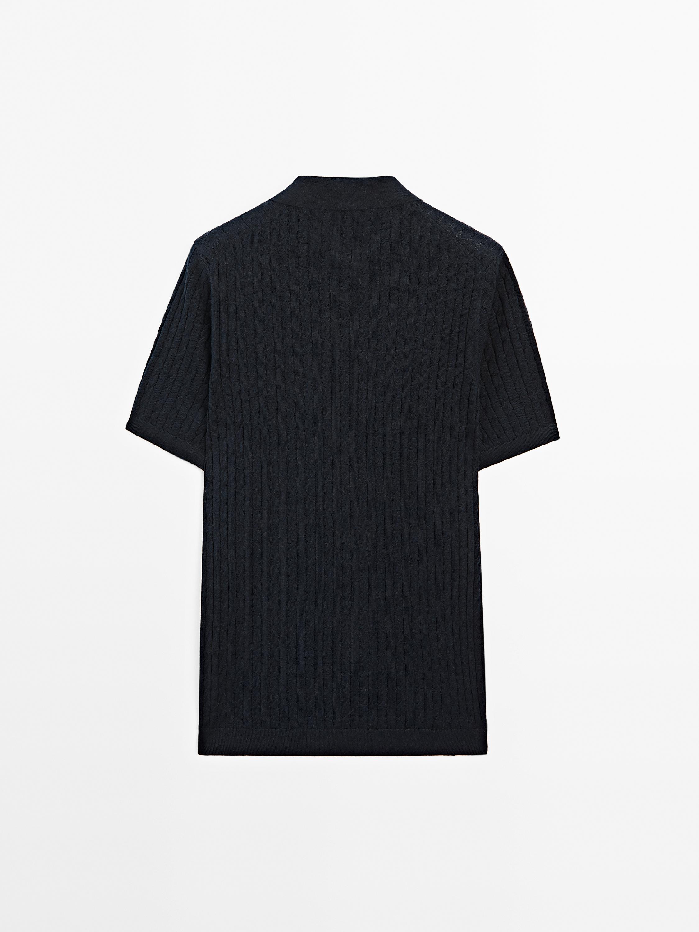 Cable-knit overshirt