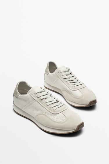 Milled nappa leather sneaker — WHITE 2