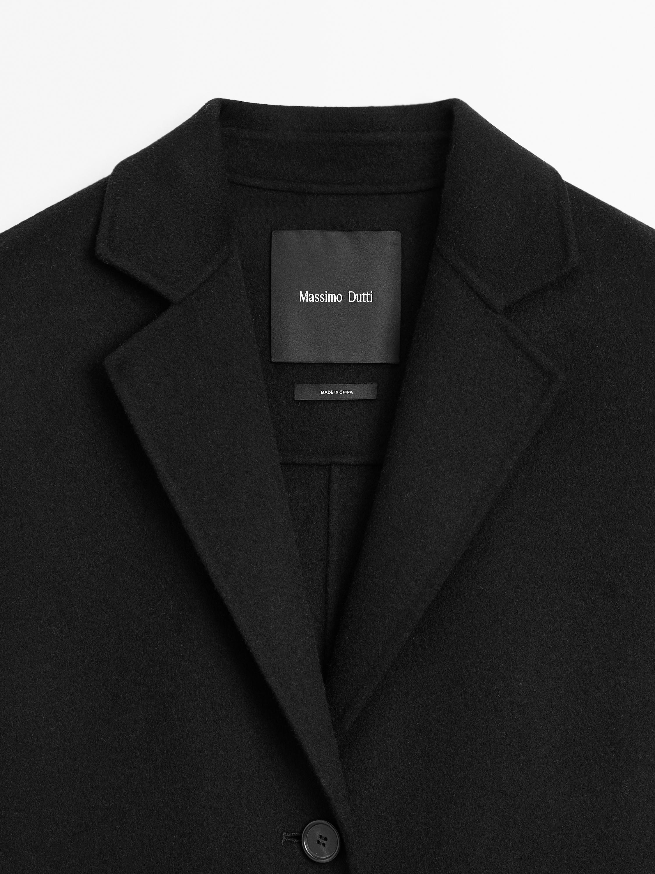 Manteau long en laine mélangée