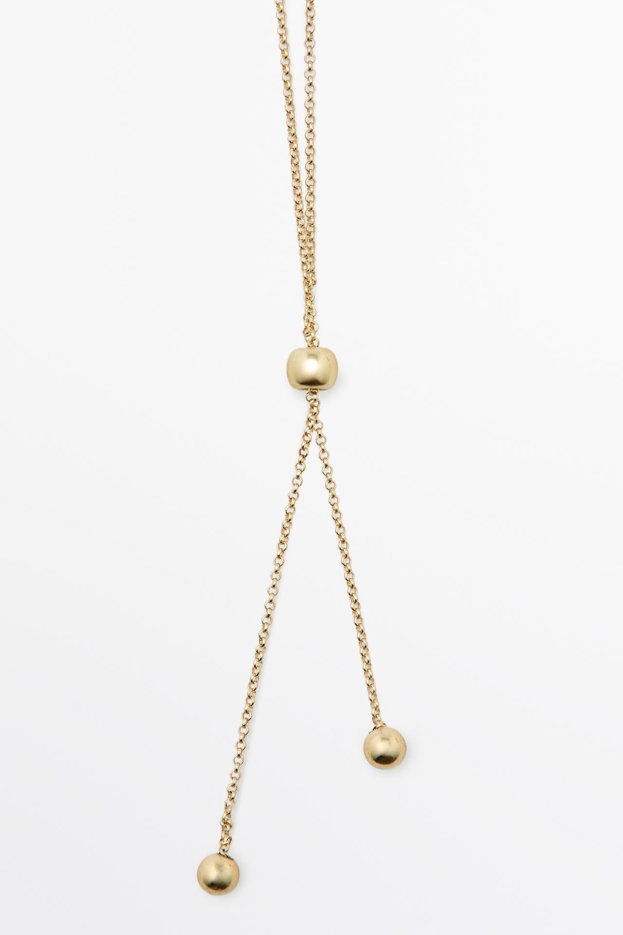 Long necklace with irregular gem chain — GOLDEN