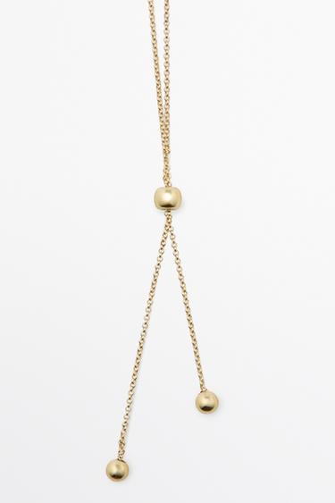 Long necklace with irregular gem chain — GOLDEN 5