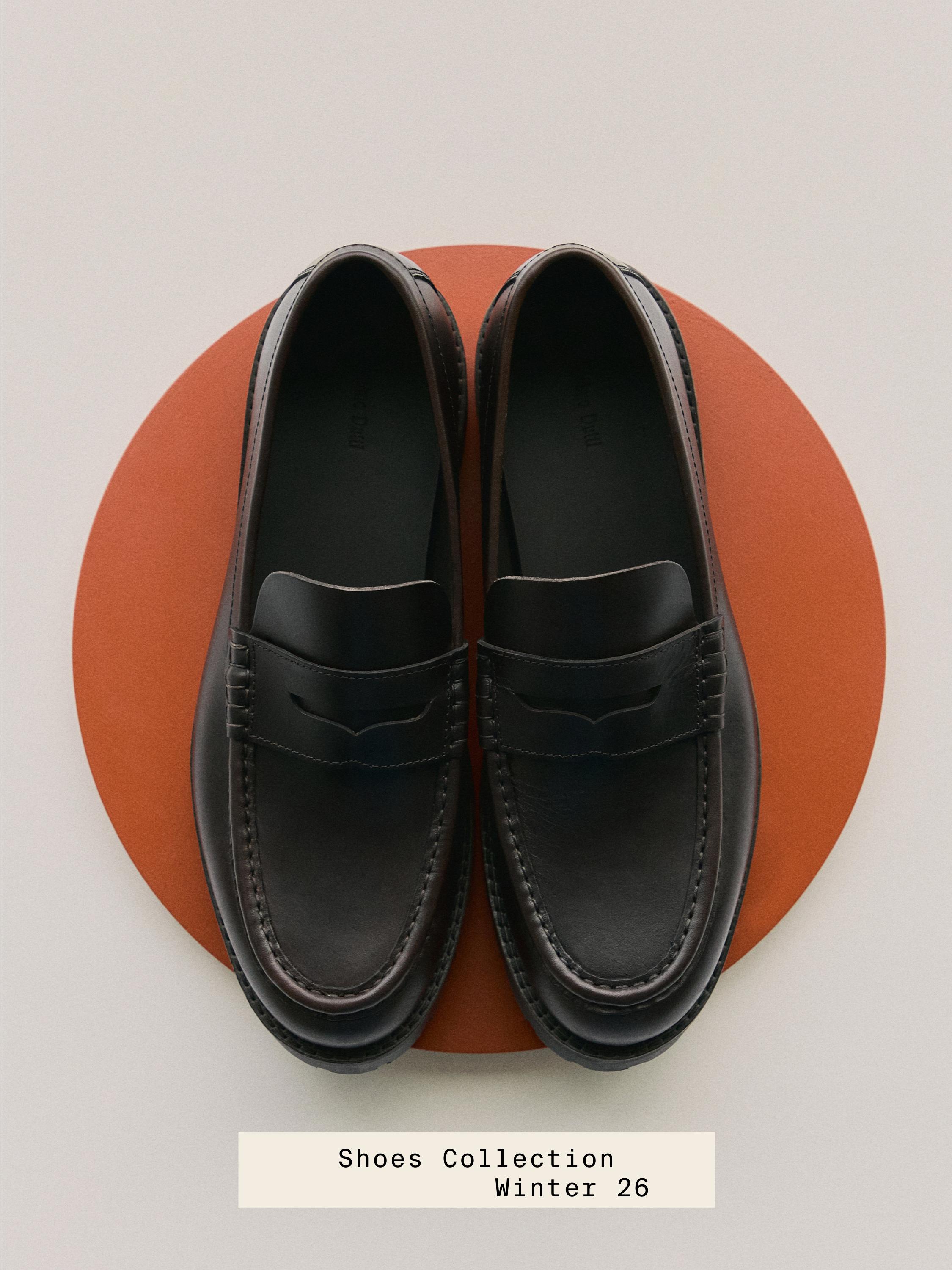 Moc toe loafers with track sole — BROWN