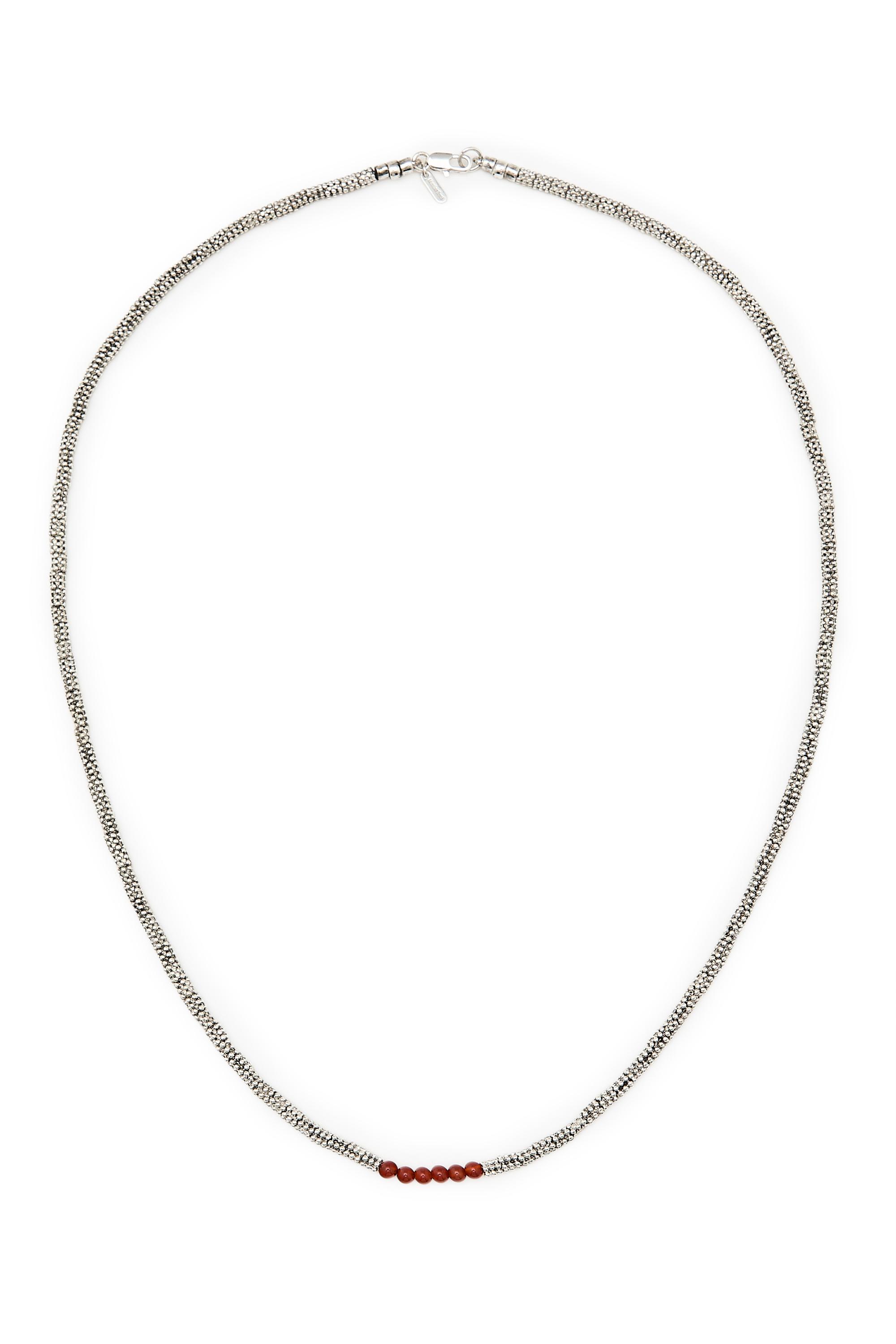 Mixed bead detail necklace — RED