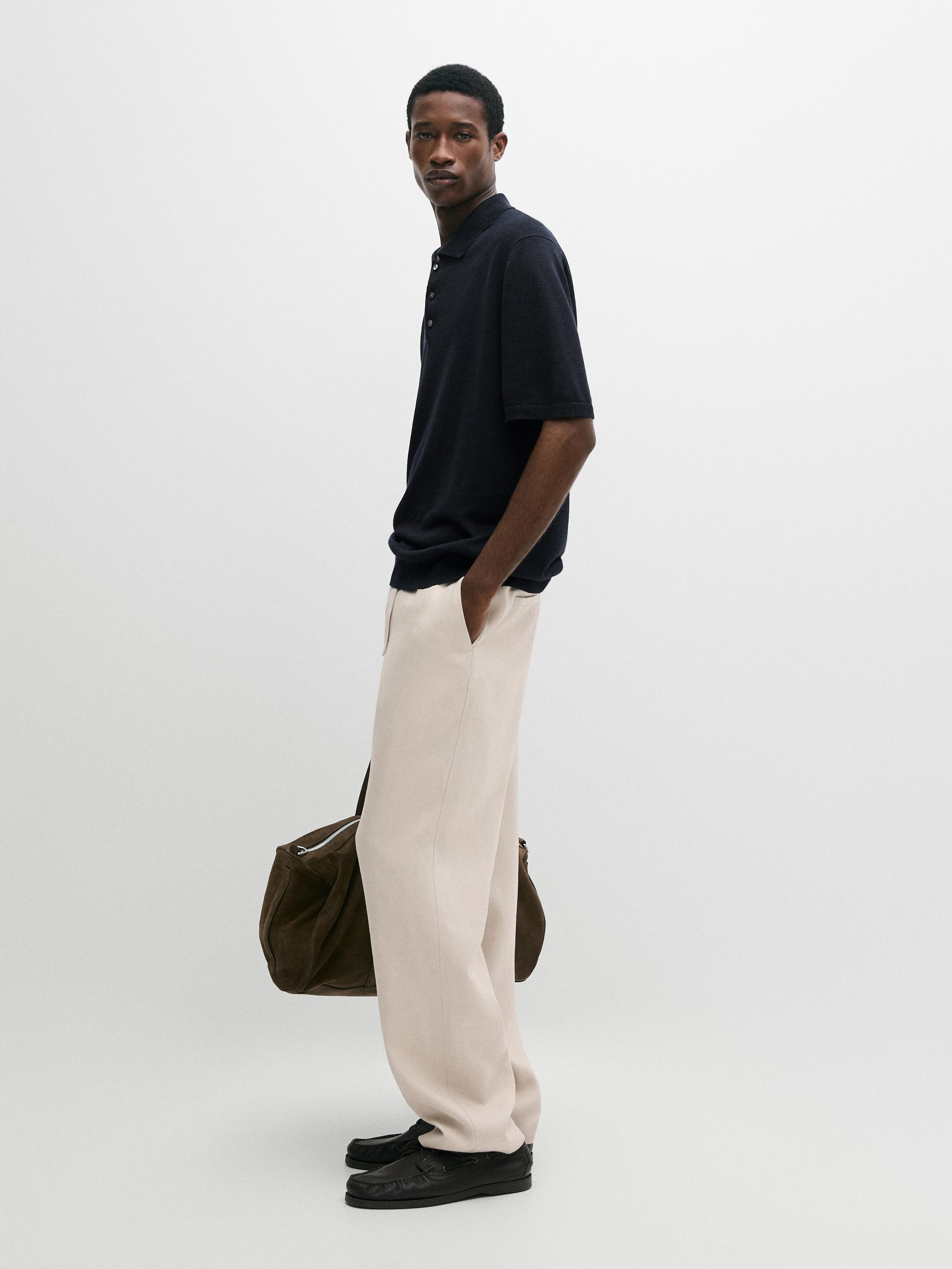 100% linen joggers — BEIGE
