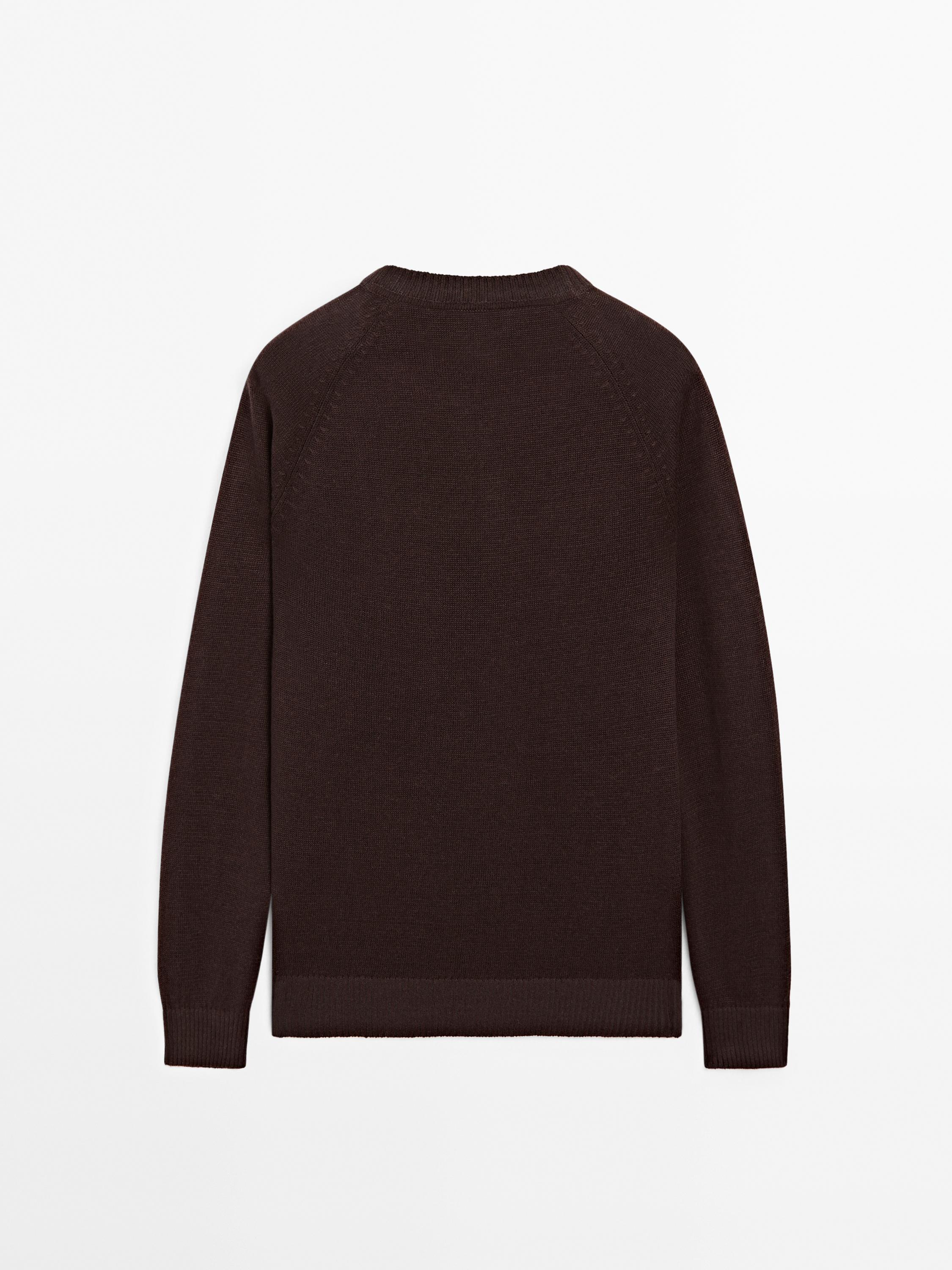 Linen blend crew neck sweater