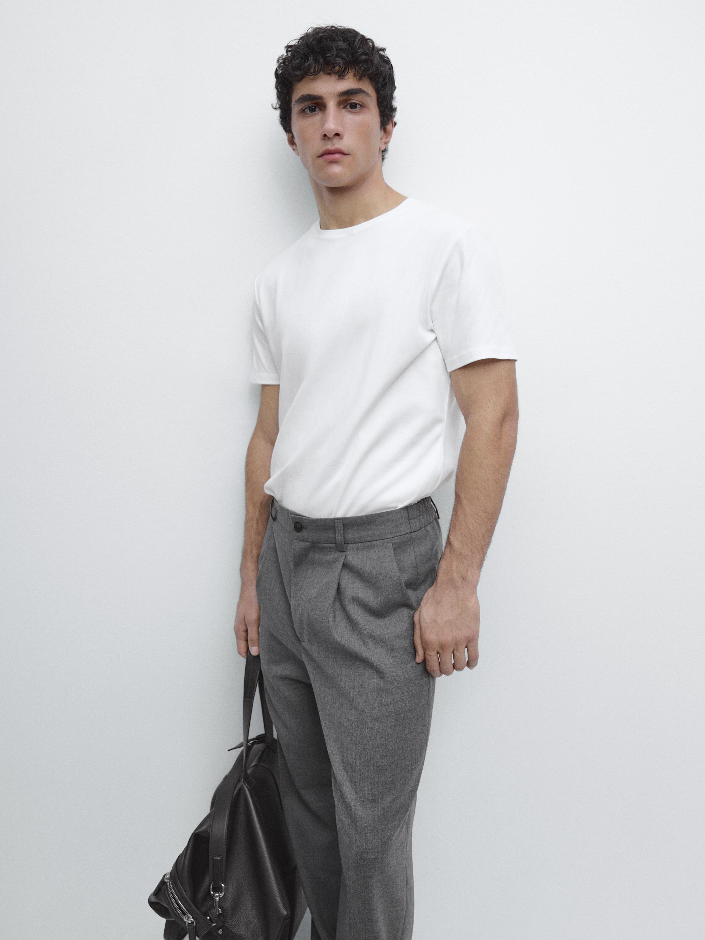 100% mercerised cotton T-shirt — WHITE