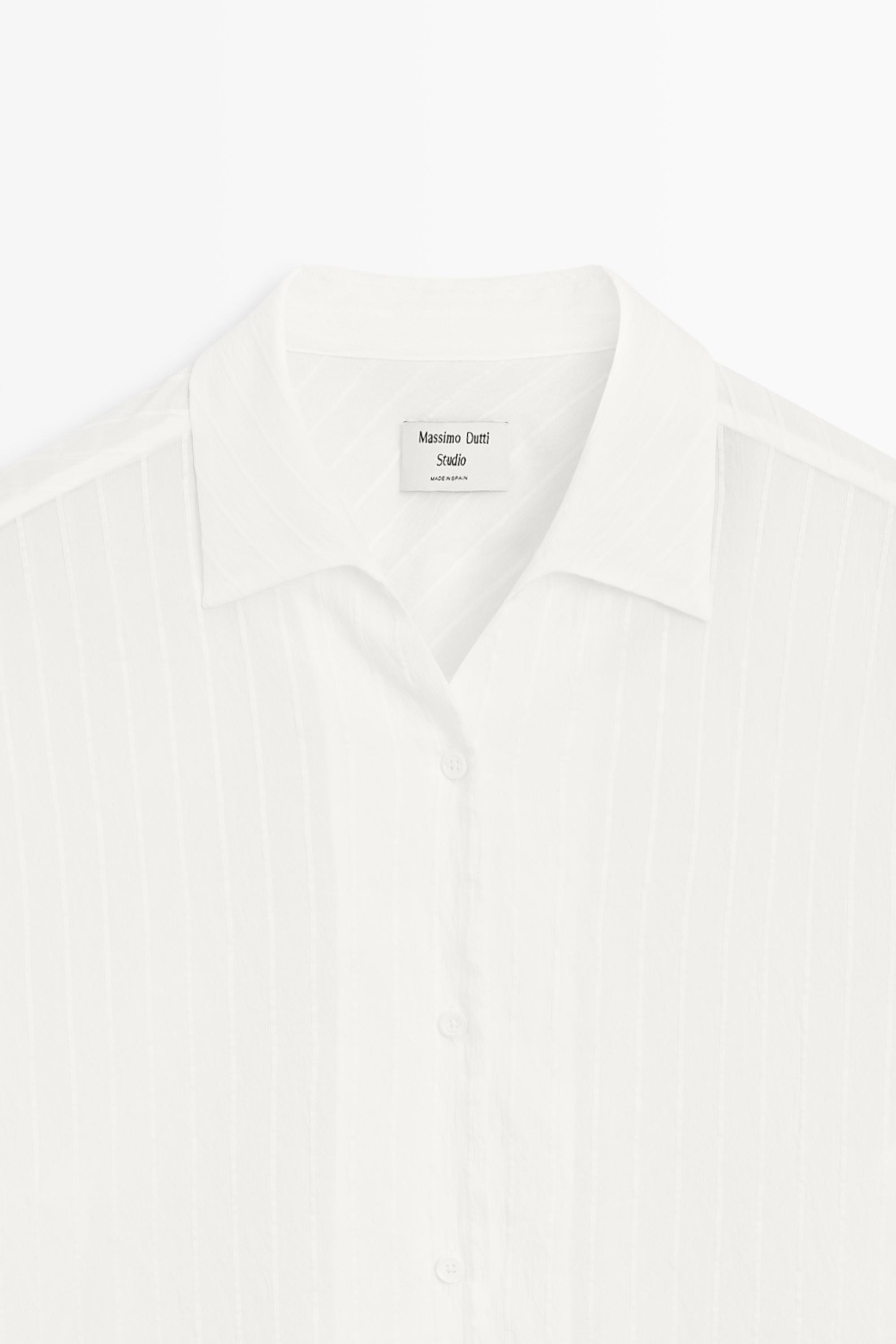 Striped Flowing Shirt - STUDIO — WHITE