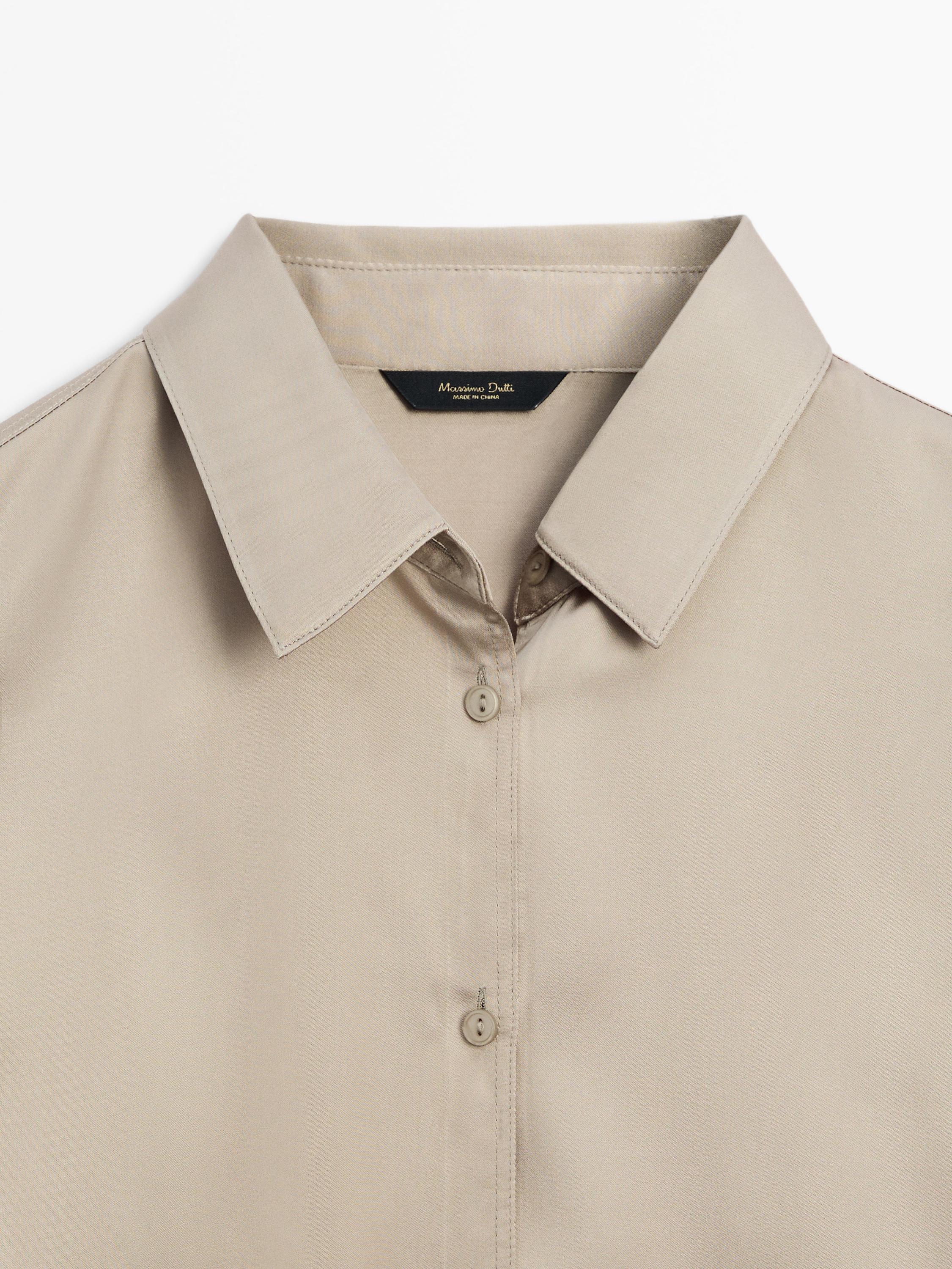 Long sleeve satin shirt with vents