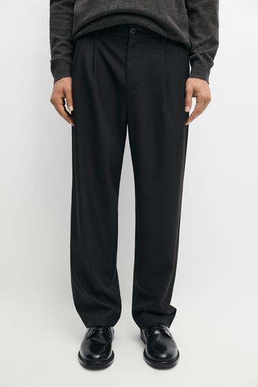 Double-pleated relaxed fit pants — NAVY BLUE 3