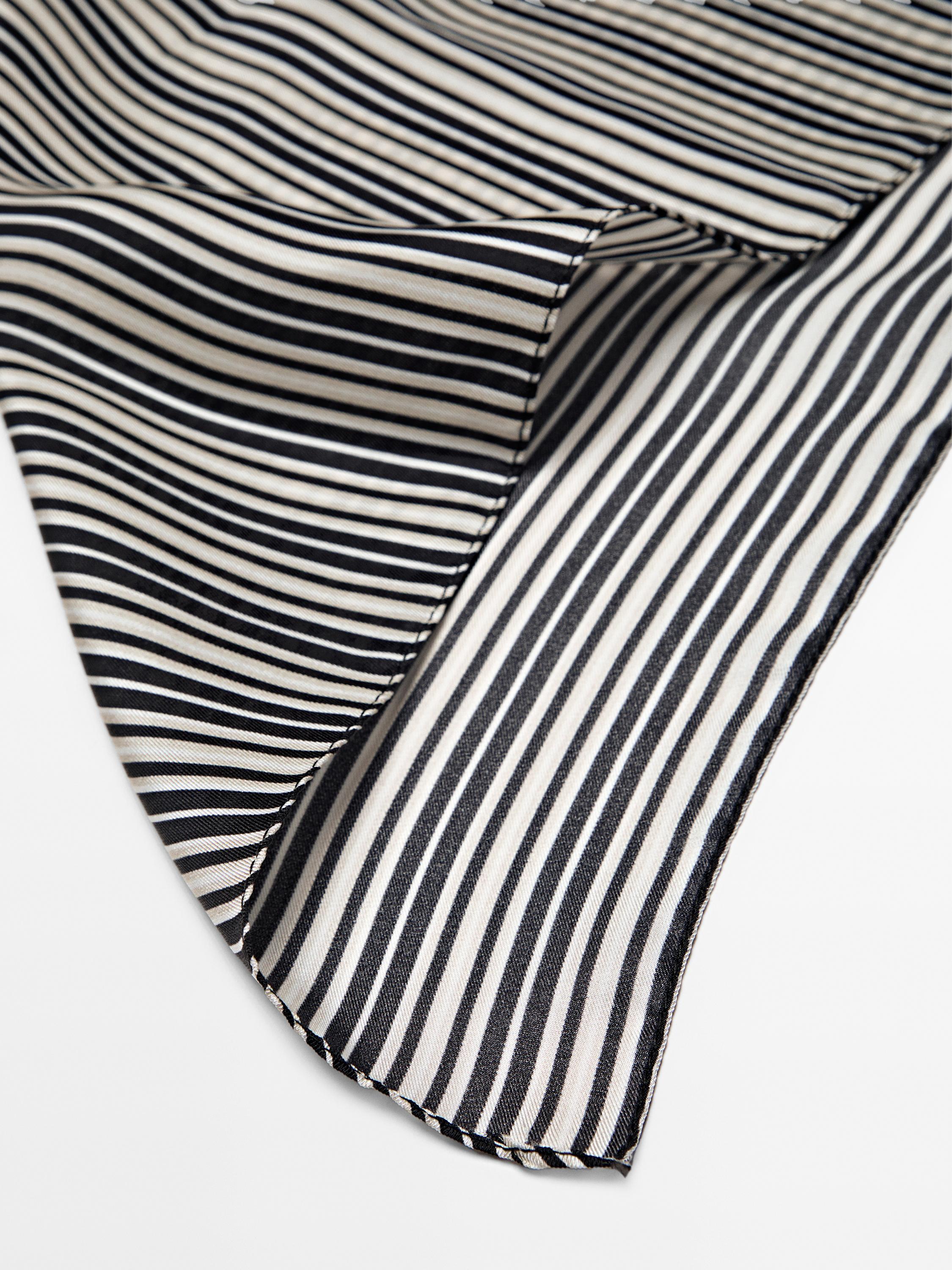 100% silk striped scarf