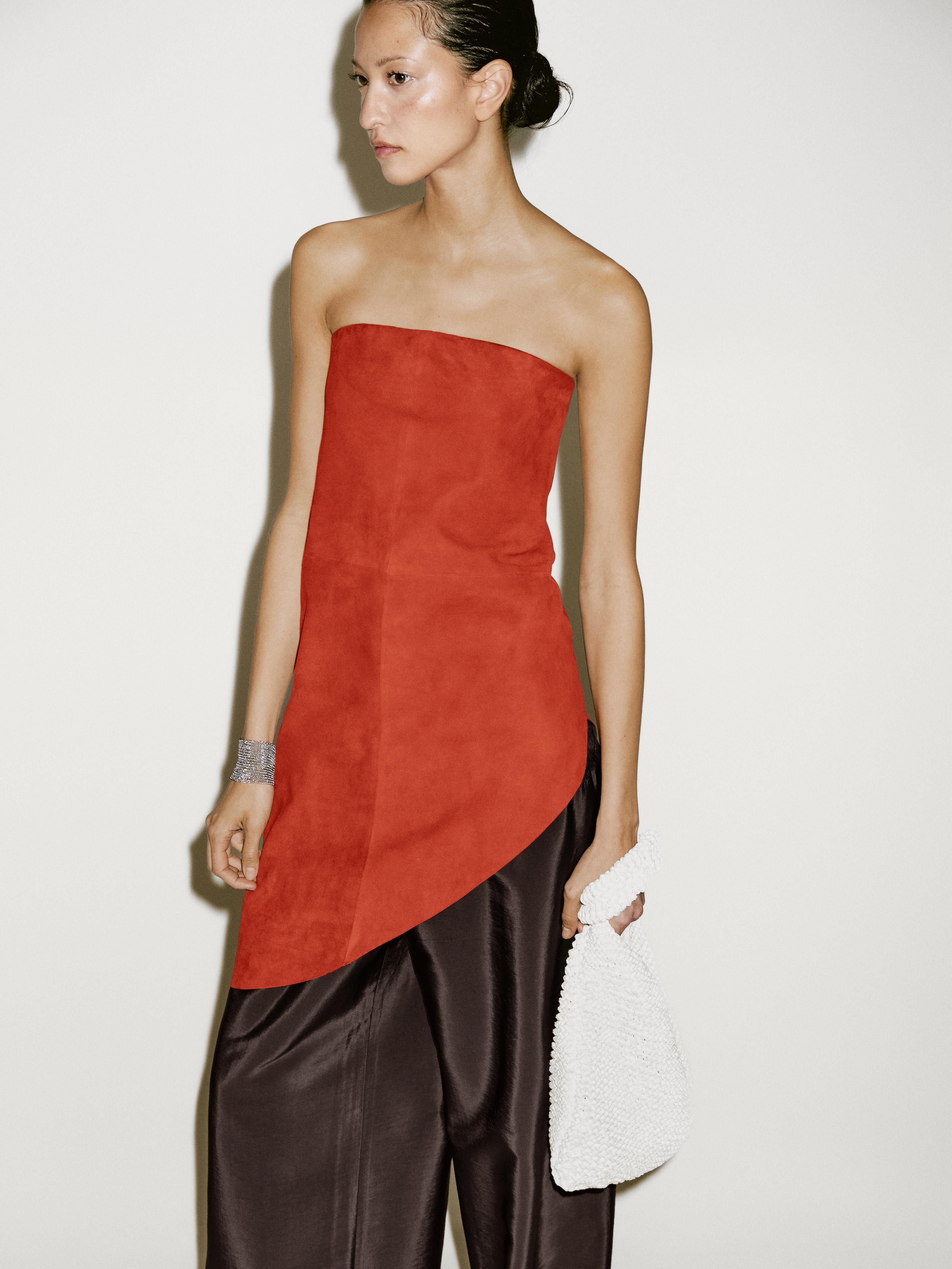 Long asymmetric suede leather top - Limited Edition